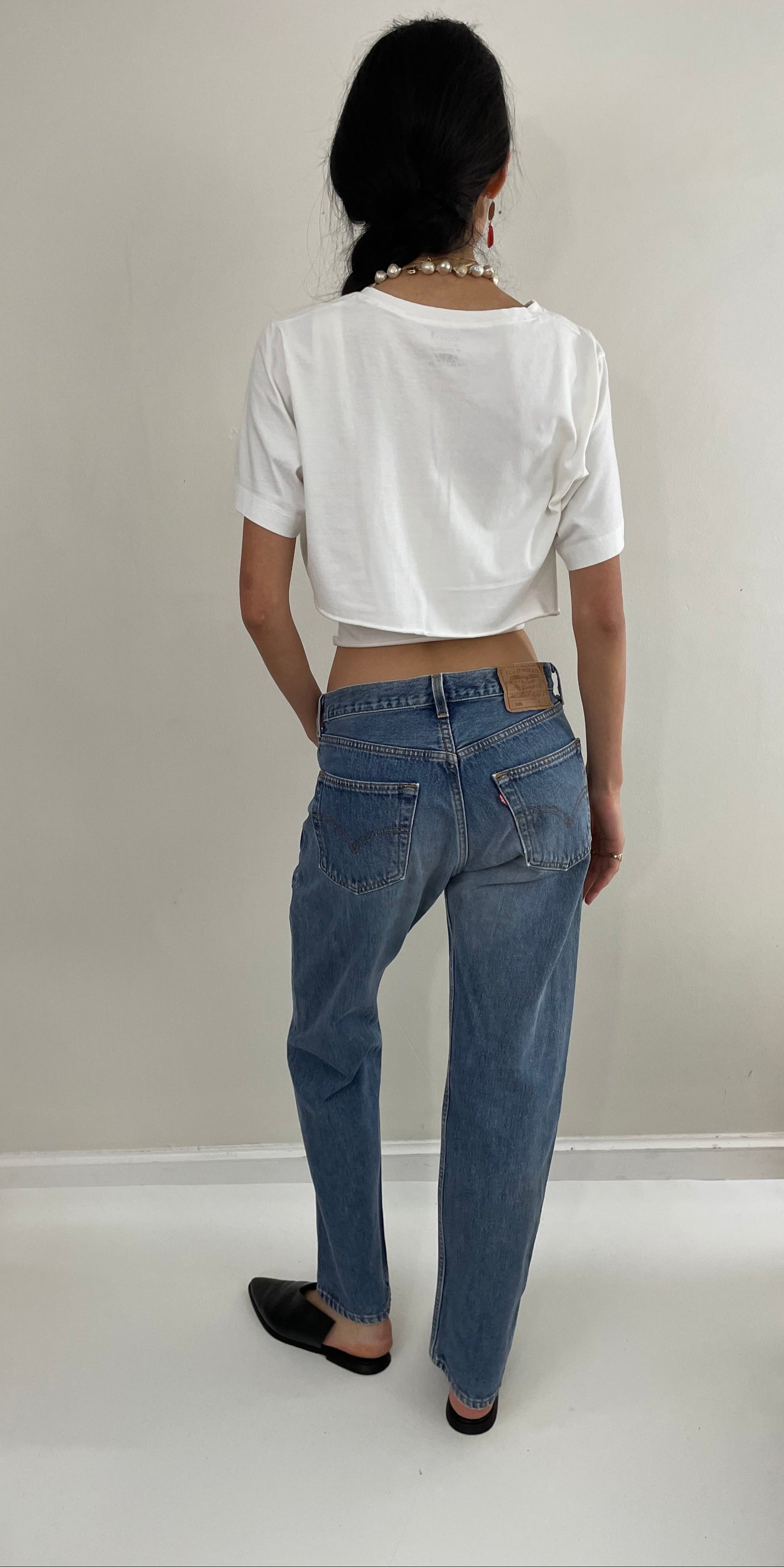 Vintage 80s Levi's 501 medium wash button fly iconic red tab Levis jeans made in USA size 30 x 30