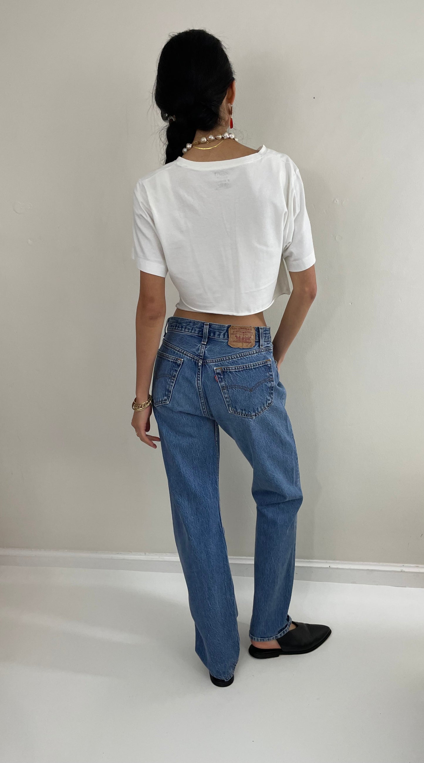 Vintage 80s Levi's jeans faded shrink to fit button fly red tab boyfriend Levis 501 jeans tall size 30 x 32 New