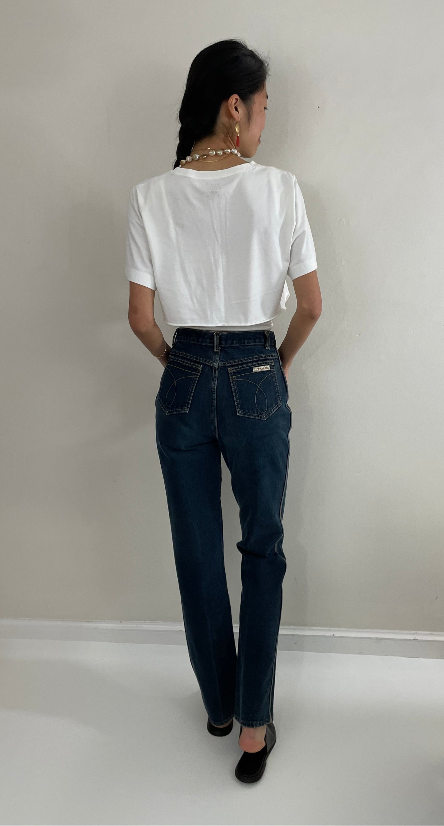 80s vintage Calvin Klein medium wash iconic American designer 90s jeans made in USA size 26 x 32