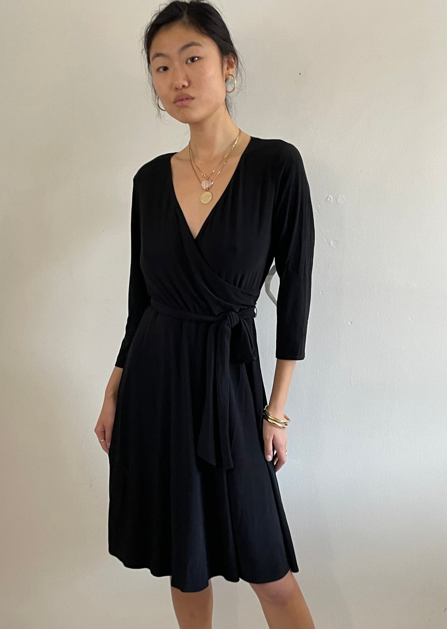 vintage y2k Ralph Lauren surplice neckline wrap dress