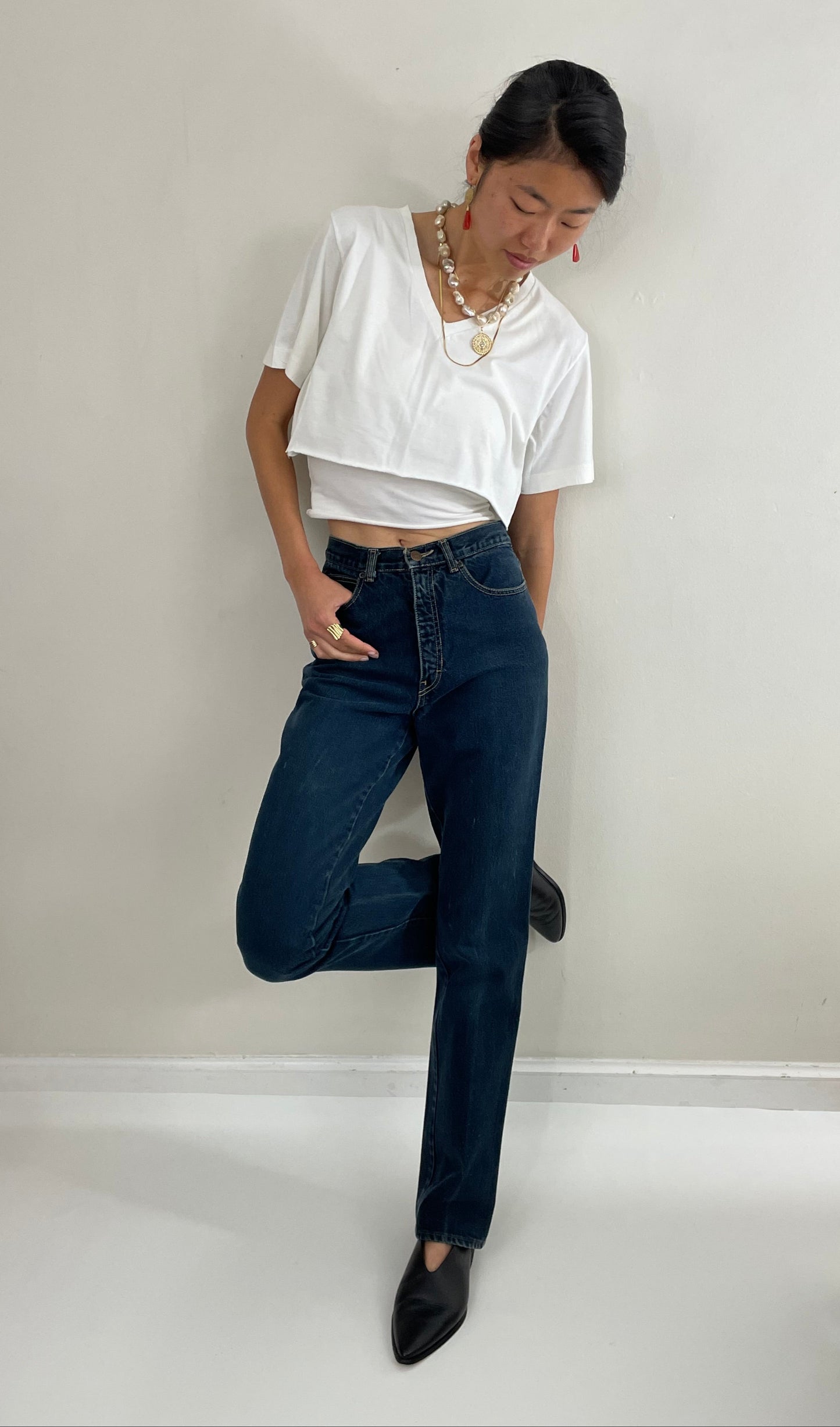 80s vintage Calvin Klein medium wash iconic American designer 90s jeans made in USA size 26 x 32