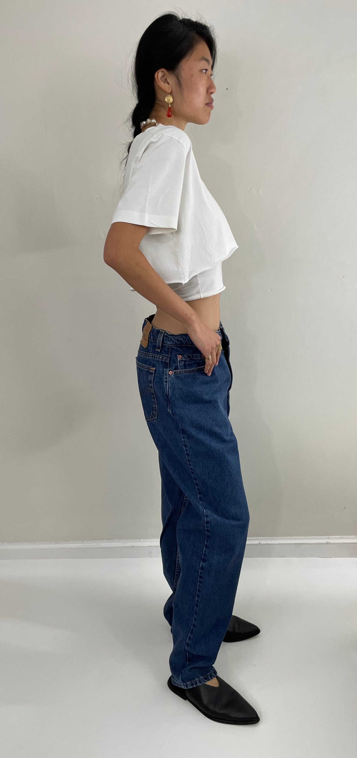 Vintage 80s Levi's 550 high waisted dark wash zipper tall mom Levis jeans size waist 32 x 32
