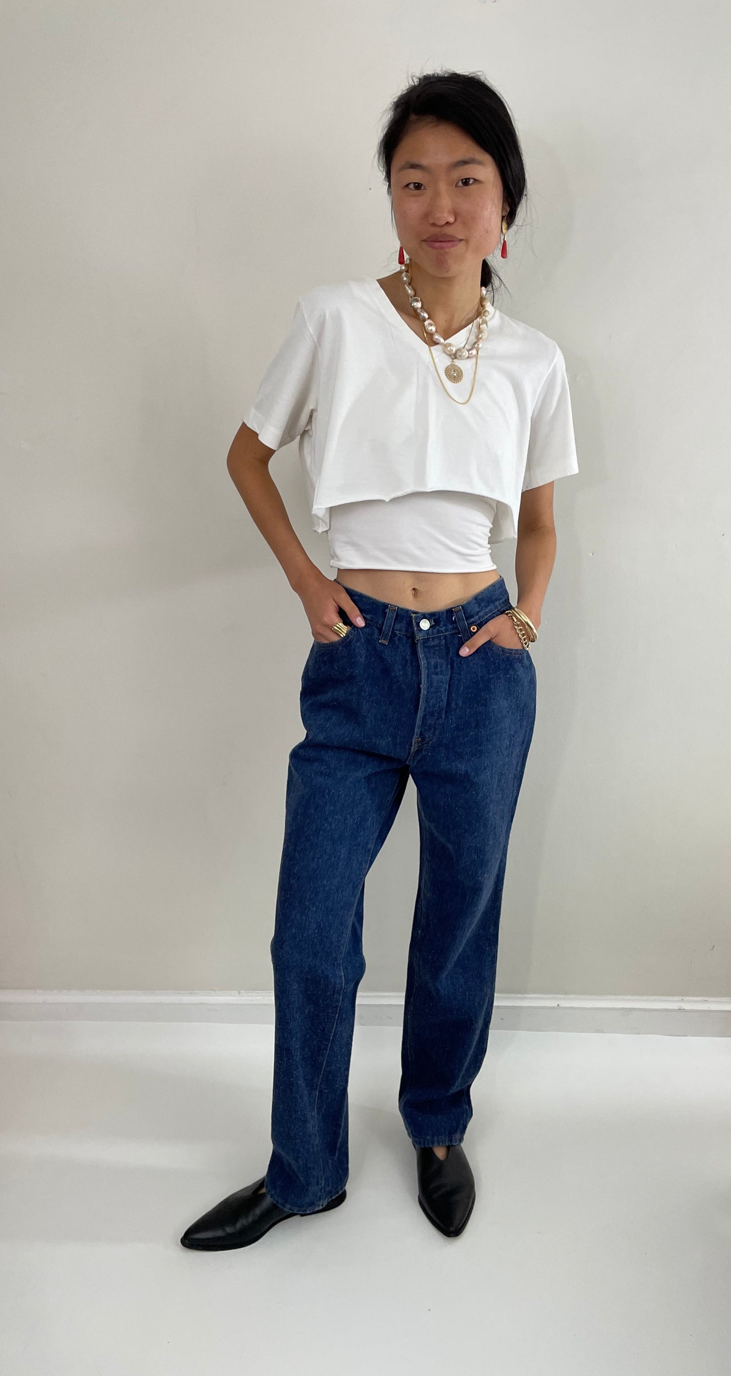 Vintage 80s Levi's shrink to fit medium wash petite Levis jeans for women made in USA 27 x 32