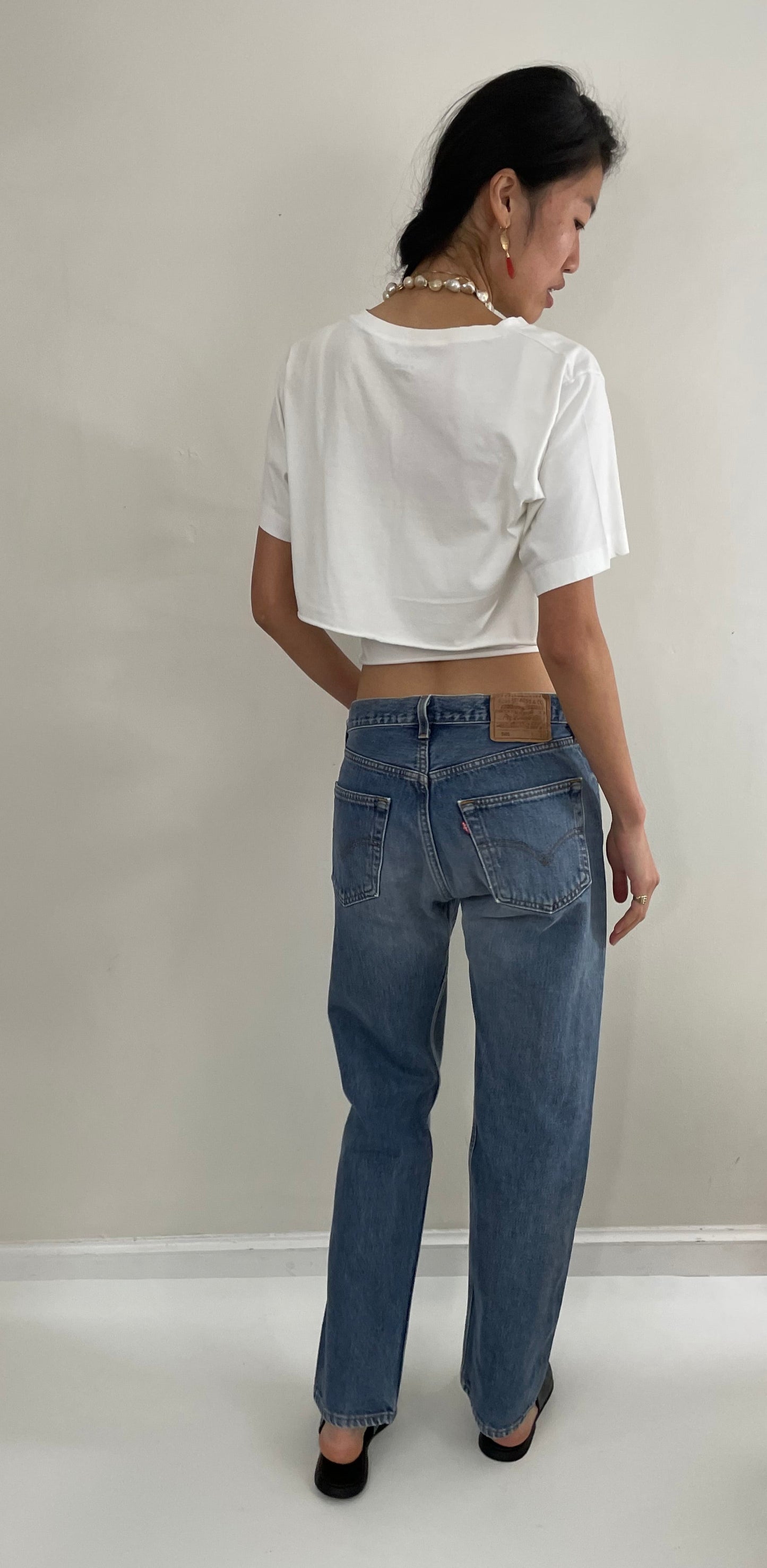 Vintage 80s Levi's 501 medium wash button fly iconic red tab Levis jeans made in USA size 30 x 30