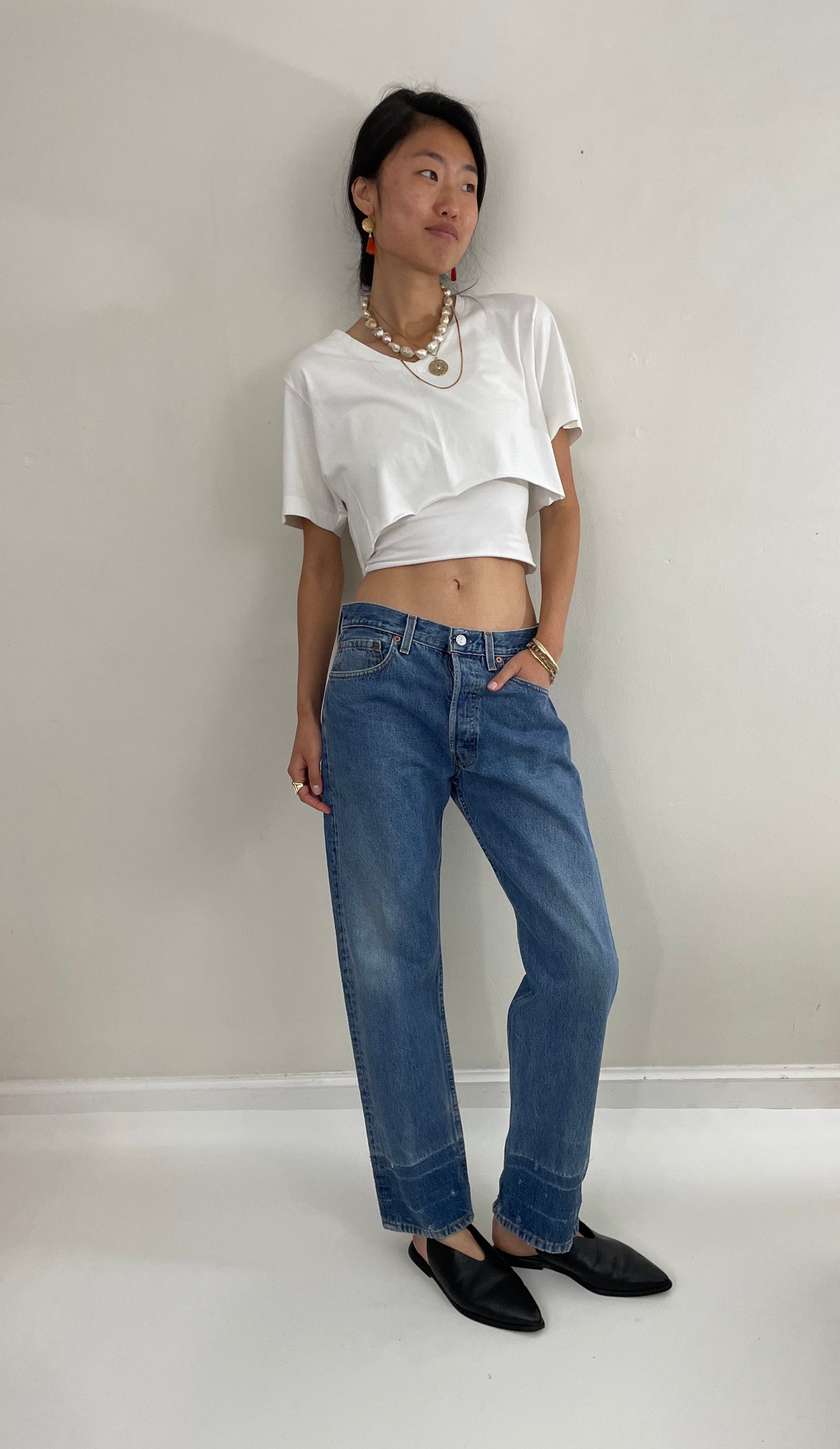 Vintage 80s Levi's 501 medium wash button fly iconic red tab faded Levis jeans made in USA size 30 x 30