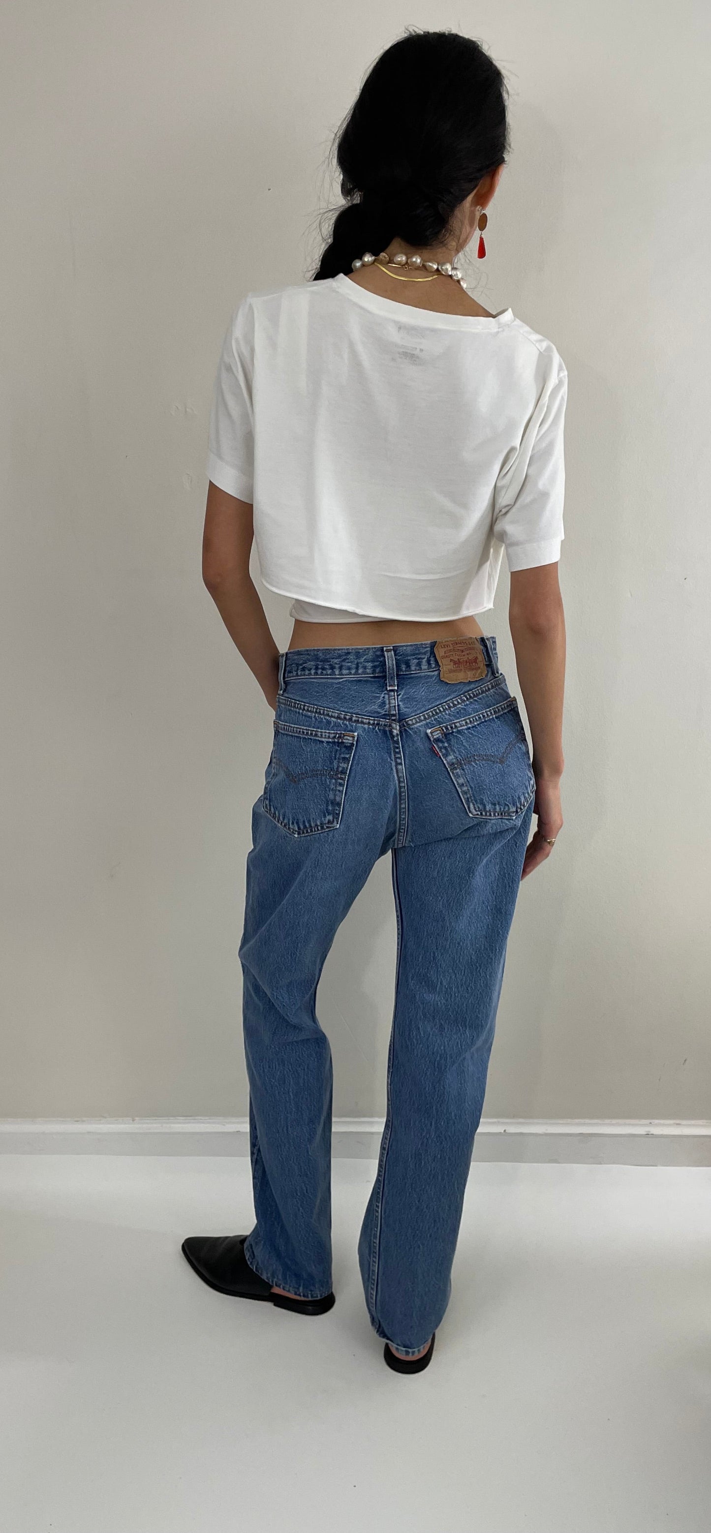 Vintage 80s Levi's jeans faded shrink to fit button fly red tab boyfriend Levis 501 jeans tall size 30 x 32 New