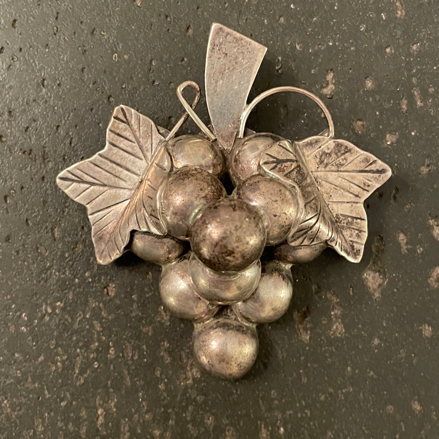 vintage 90s Taxco sterling silver 925 handcrafted grape cluster pendant or brooch Mexico Taxco