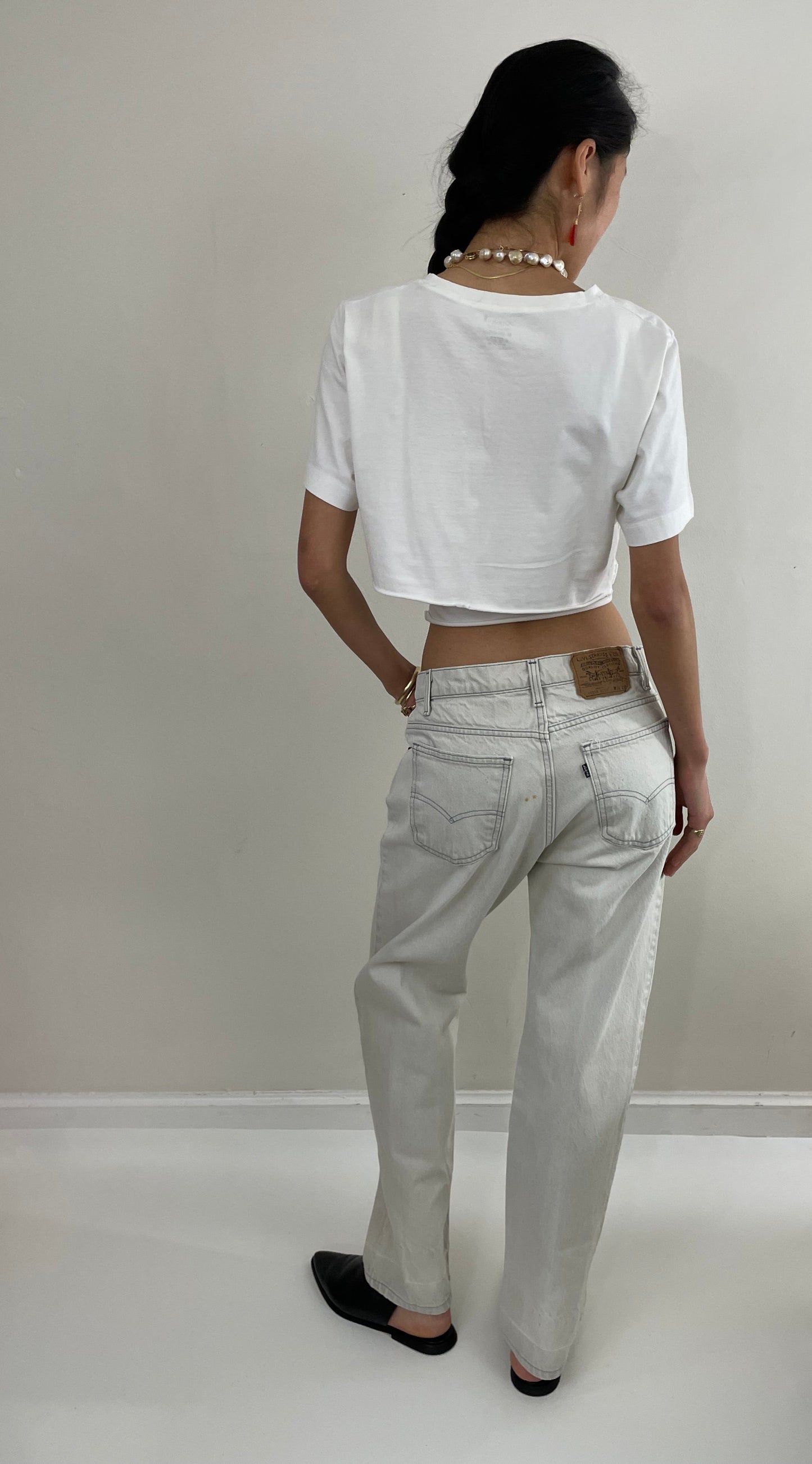 Vintage 80s Levi's 509 pale light blue gray black tab Levis zipper Dad boyfriend Levis jeans made USA size 32 x 29