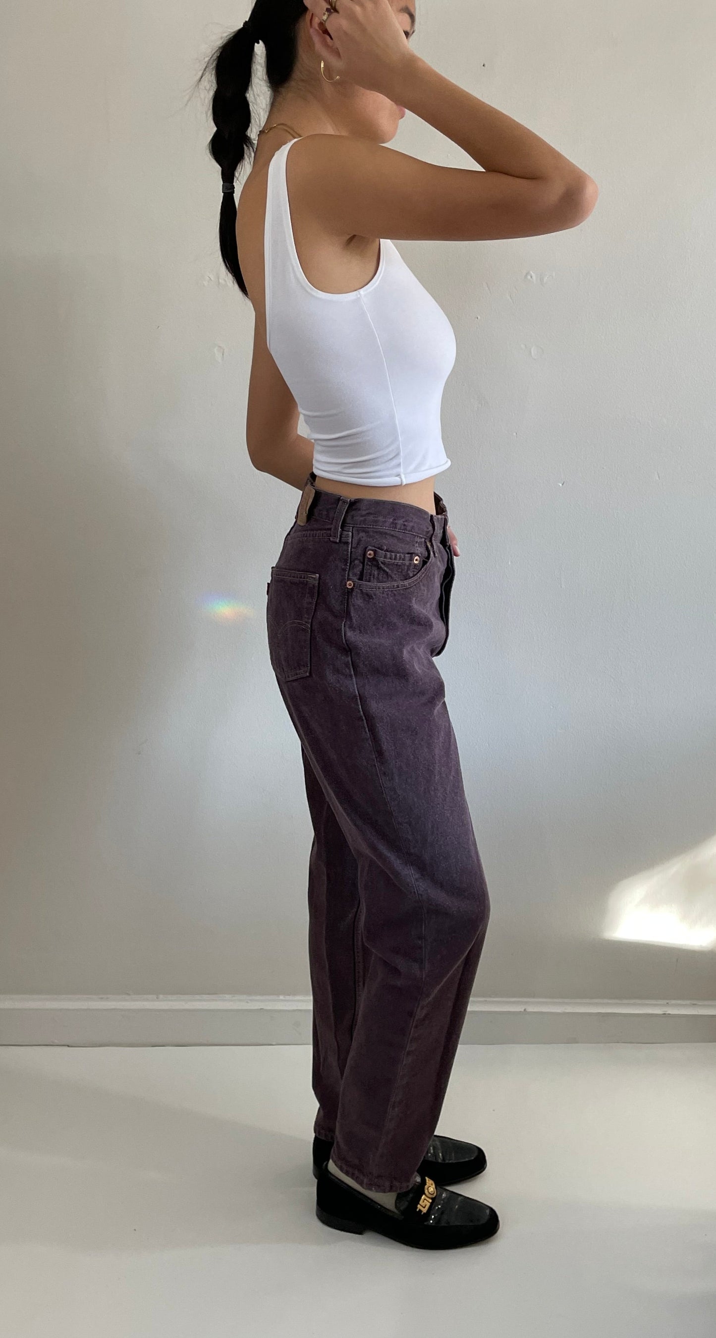 Vintage 80s Levi's button fly womens brown shrink to fit Levis 501 jeans size 29 x 32