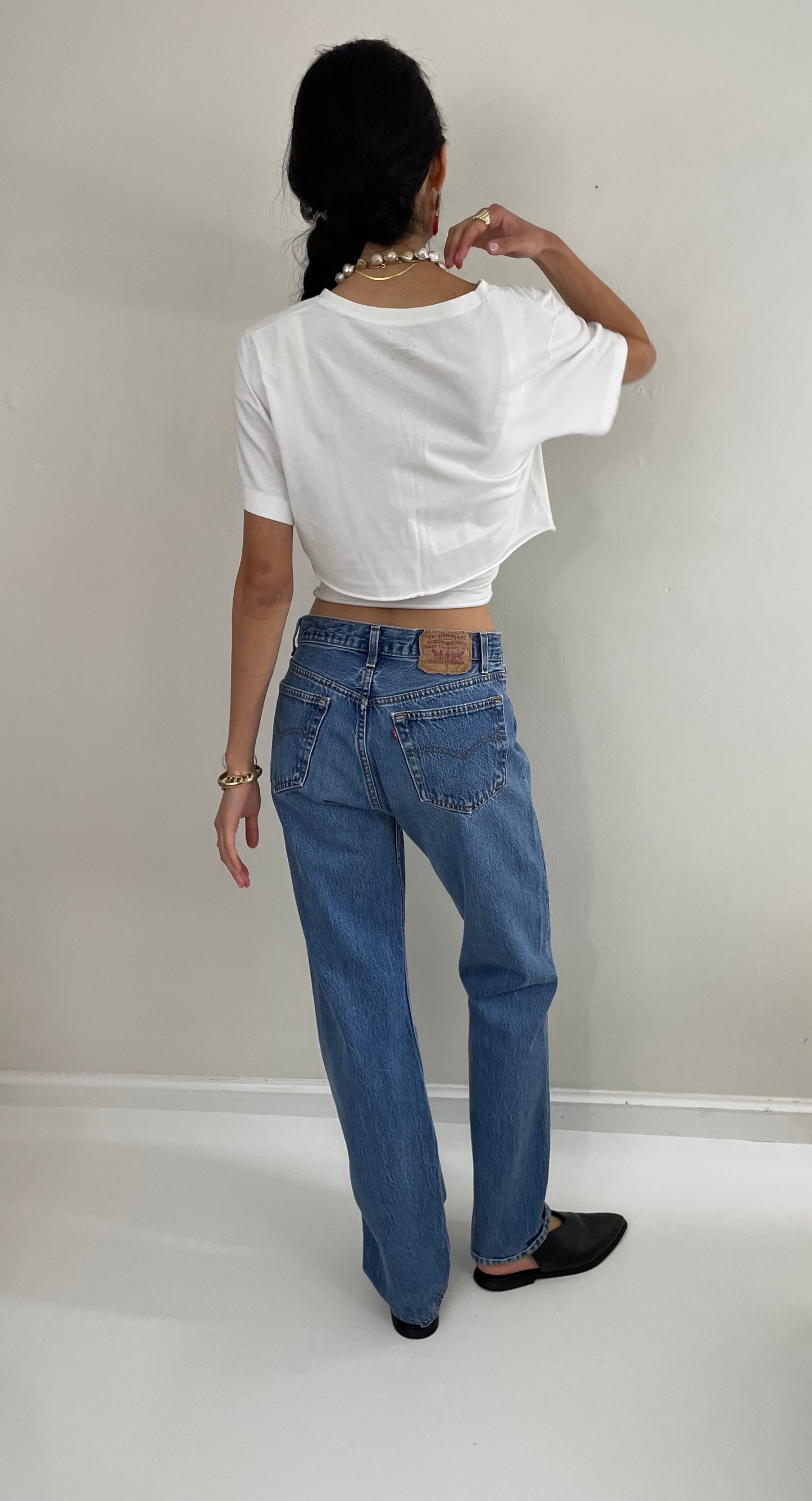 Vintage 80s Levi's jeans faded shrink to fit button fly red tab boyfriend Levis 501 jeans tall size 30 x 32 New