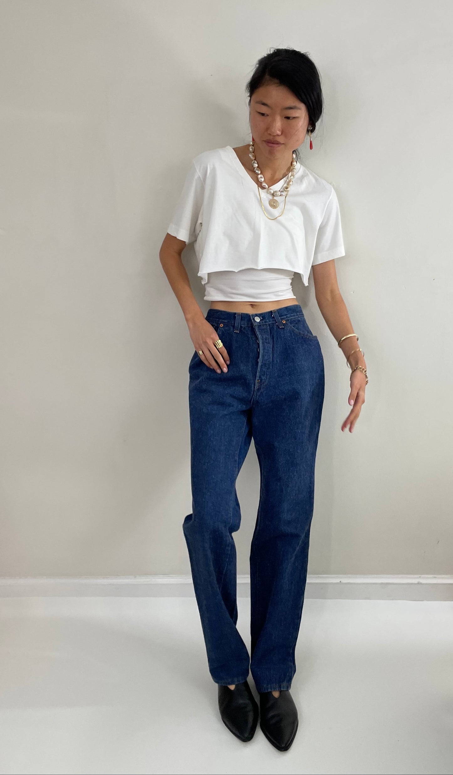 Vintage 80s Levi's shrink to fit medium wash petite Levis jeans for women made in USA 27 x 32