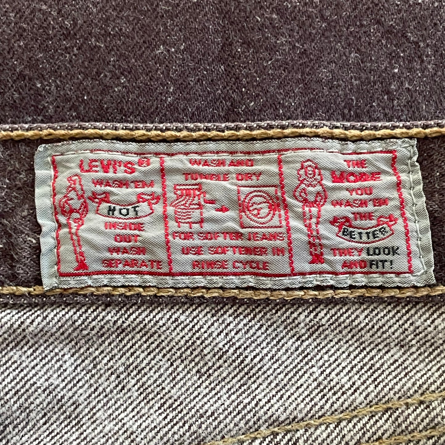 Vintage 80s Levi's button fly womens brown shrink to fit Levis 501 jeans size 29 x 32