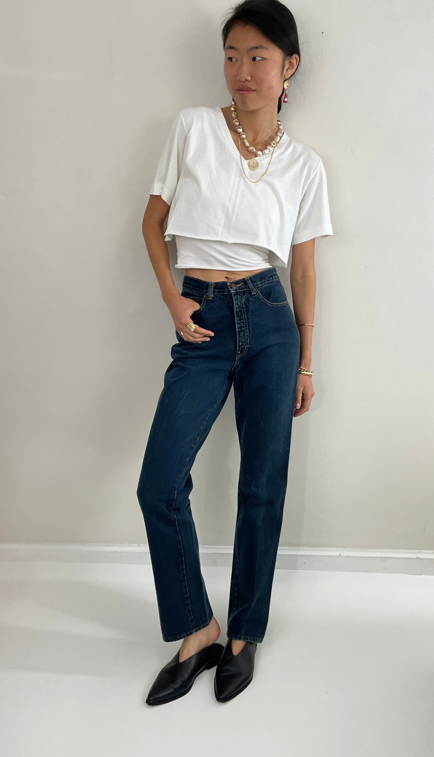 80s vintage Calvin Klein medium wash iconic American designer 90s jeans made in USA size 26 x 32