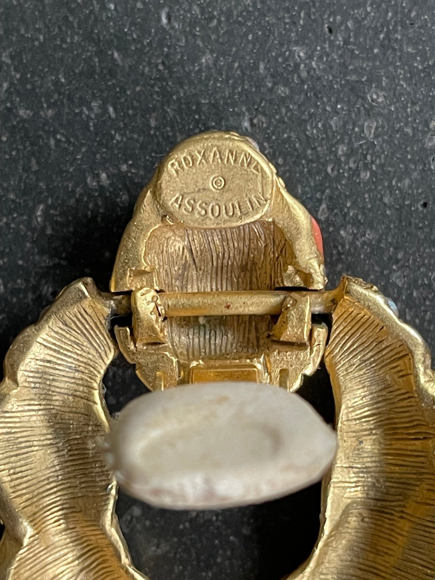 Vintage 90s Roxanne Assoulin Enamel Cuff Bracelet and Door Knocker Earring Matching Set Jewelry