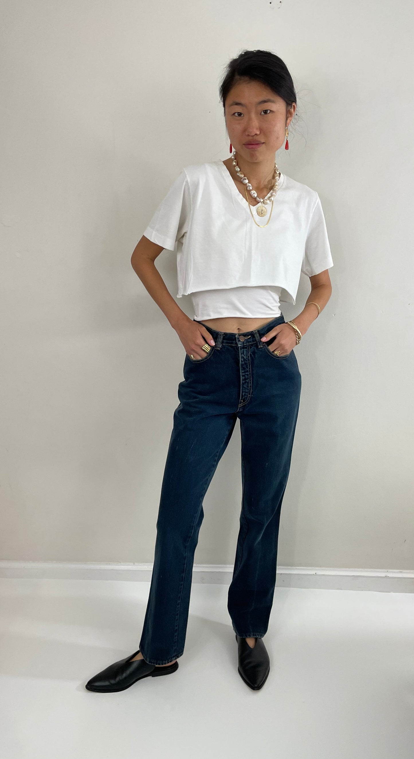 80s vintage Calvin Klein medium wash iconic American designer 90s jeans made in USA size 26 x 32