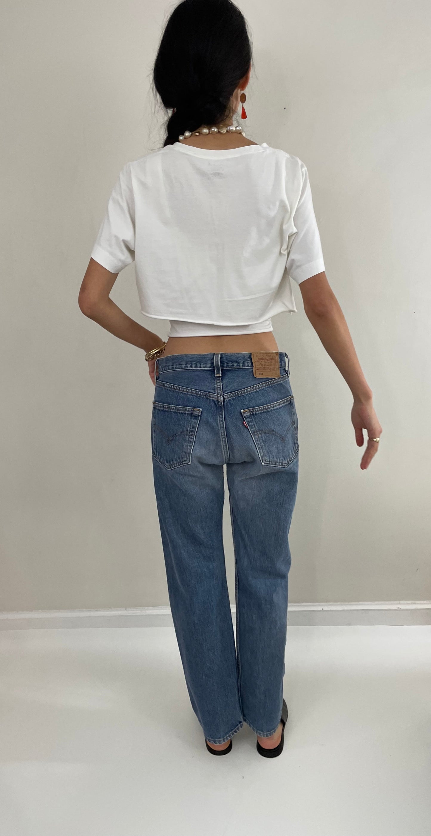 Vintage 80s Levi's 501 medium wash button fly iconic red tab Levis jeans made in USA size 30 x 30