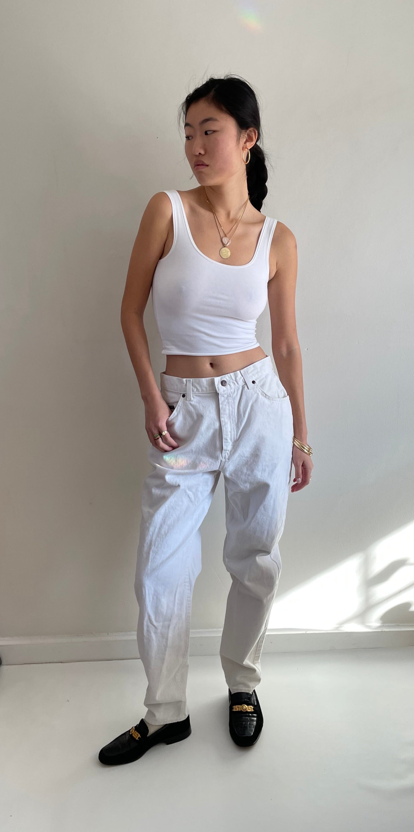 vintage white baggy jeans USA size 30