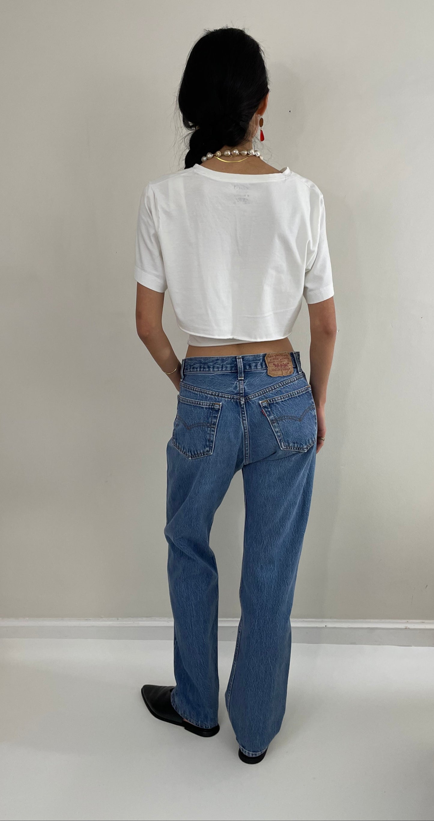 Vintage 80s Levi's jeans faded shrink to fit button fly red tab boyfriend Levis 501 jeans tall size 30 x 32 New