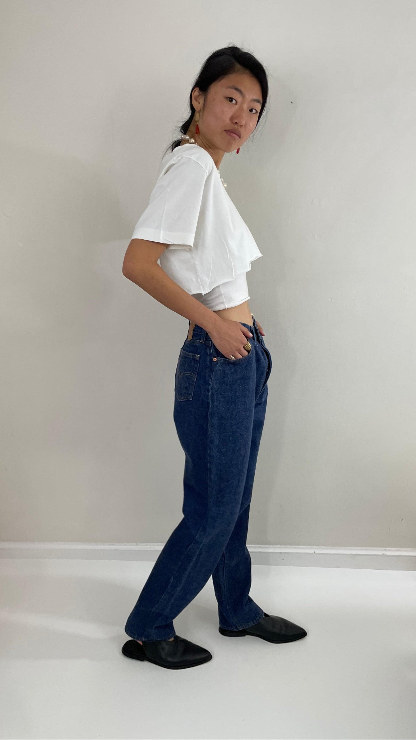 Vintage 80s Levi's shrink to fit medium wash petite Levis jeans for women made in USA 27 x 32