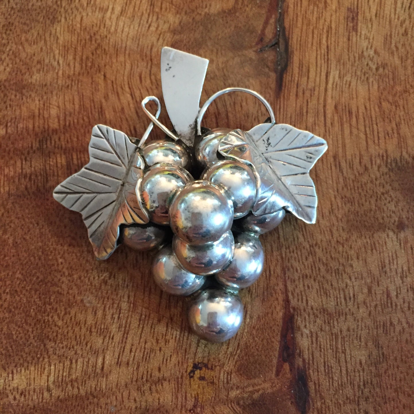 vintage 90s Taxco sterling silver 925 handcrafted grape cluster pendant or brooch Mexico Taxco