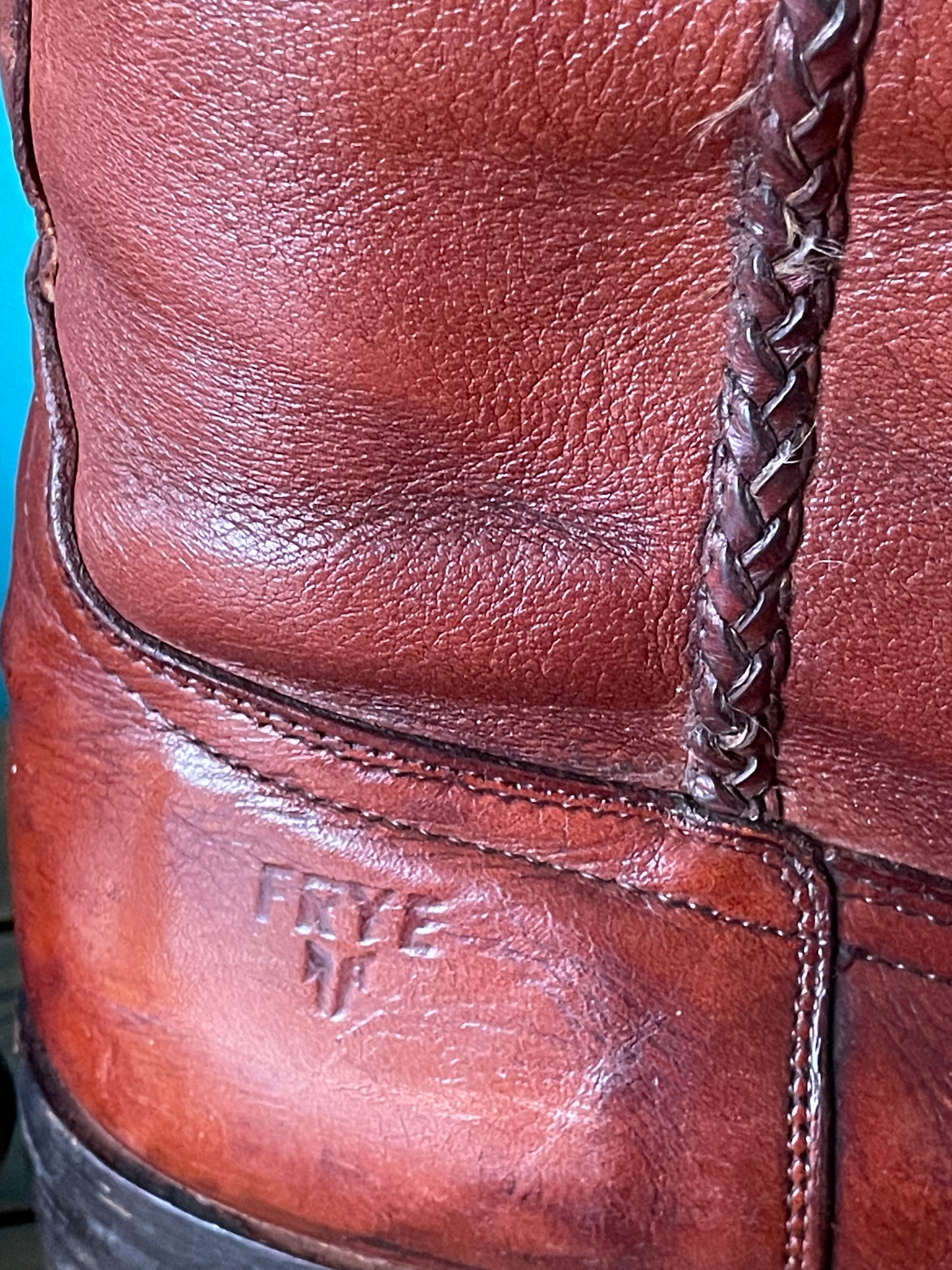 Vintage 70s Frye Leather Boots Tall Chestnut Leather Campus Boots 7.5 B