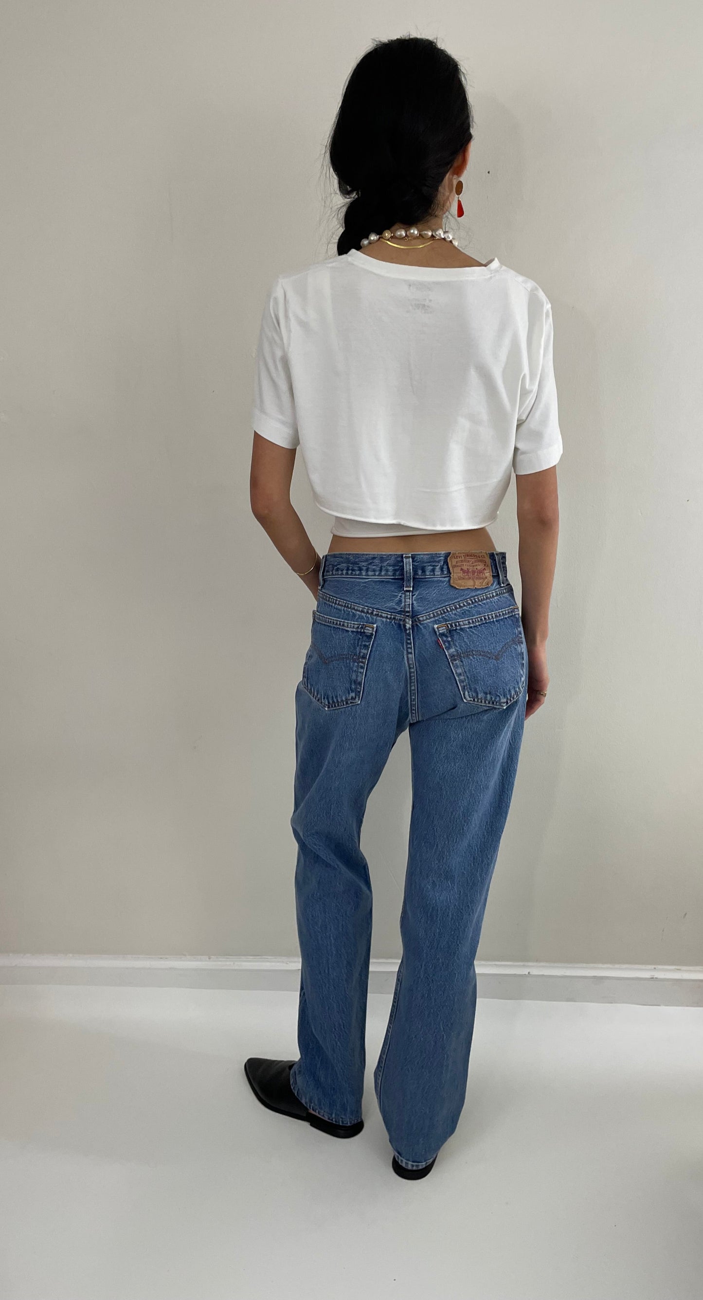 Vintage 80s Levi's jeans faded shrink to fit button fly red tab boyfriend Levis 501 jeans tall size 30 x 32 New
