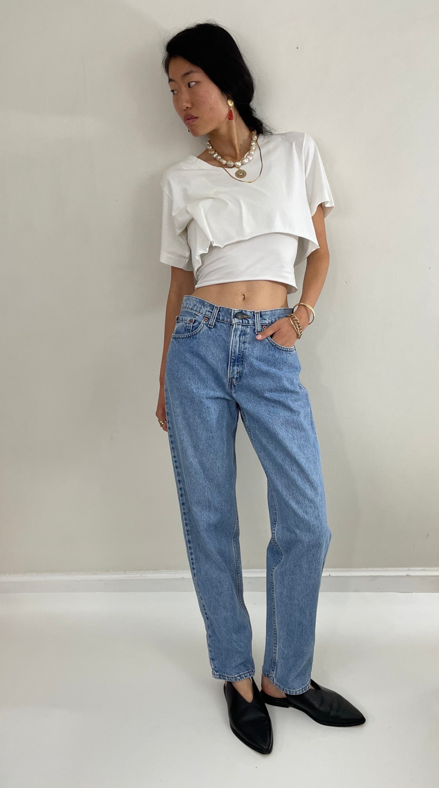 vintage 80s Levis 560 high waisted zipper fly Levi's jeans for Women made in USA 28x31