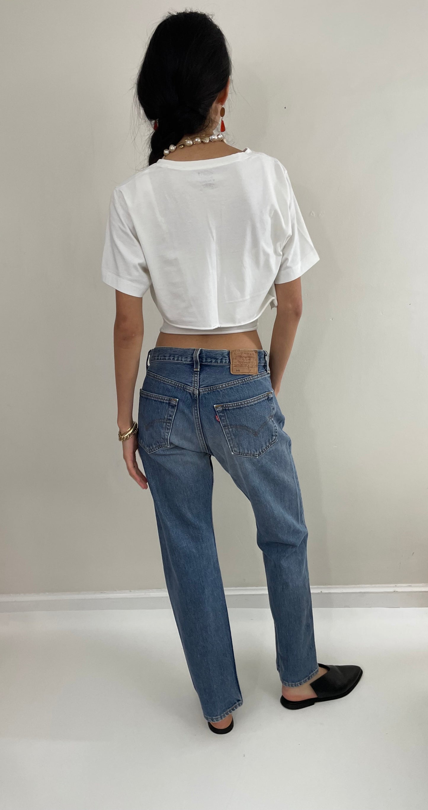 Vintage 80s Levi's 501 medium wash button fly iconic red tab Levis jeans made in USA size 30 x 30