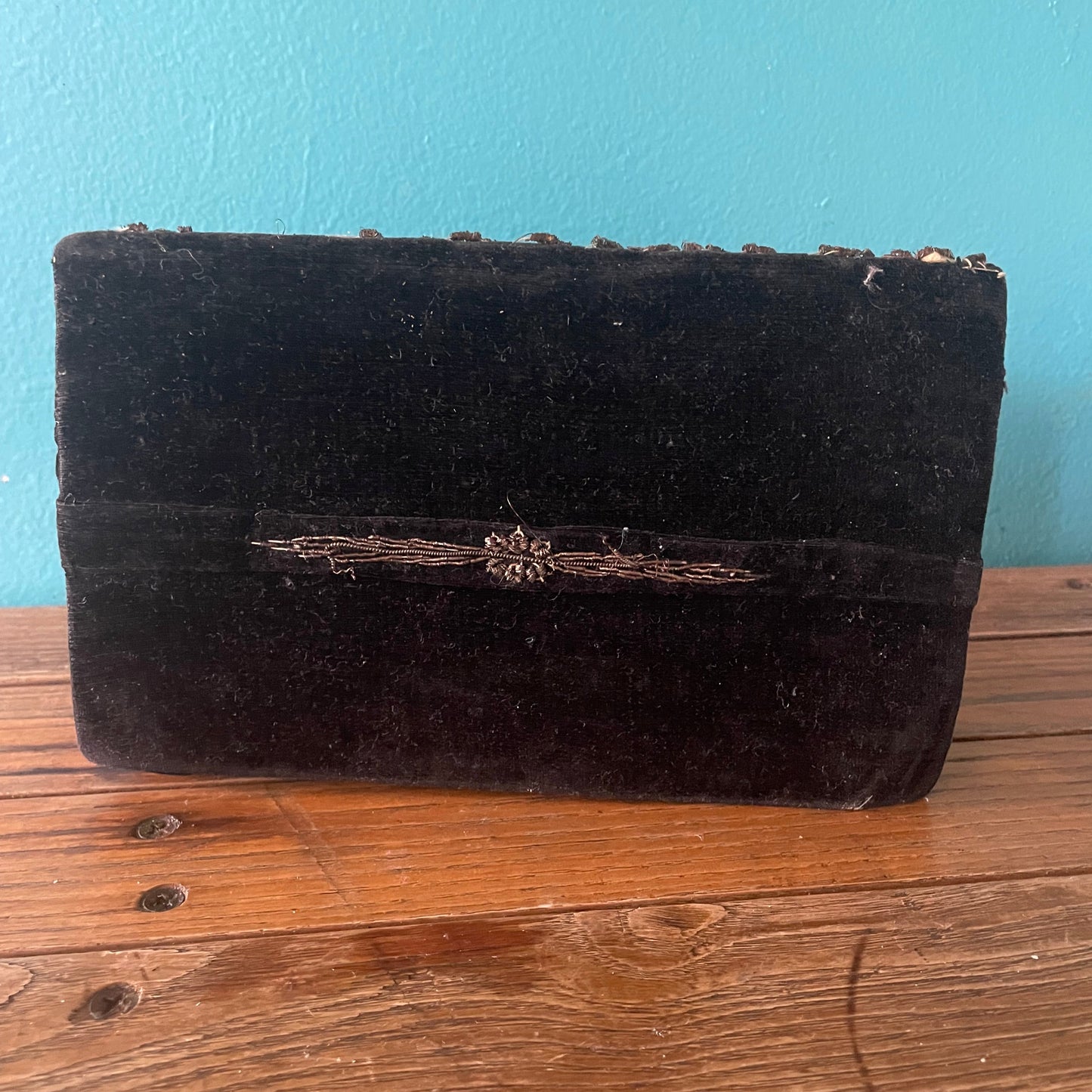 Vintage antique embroidered small clutch