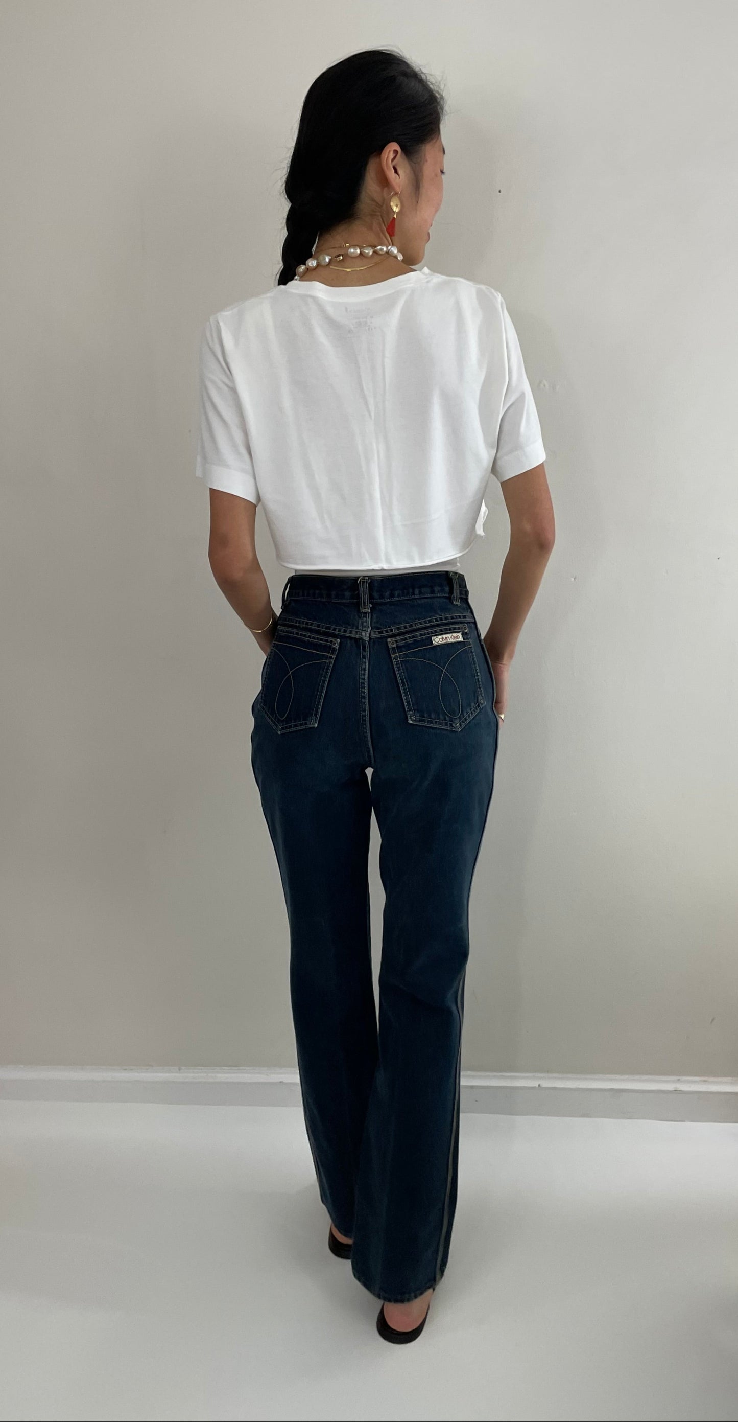 80s vintage Calvin Klein medium wash iconic American designer 90s jeans made in USA size 26 x 32