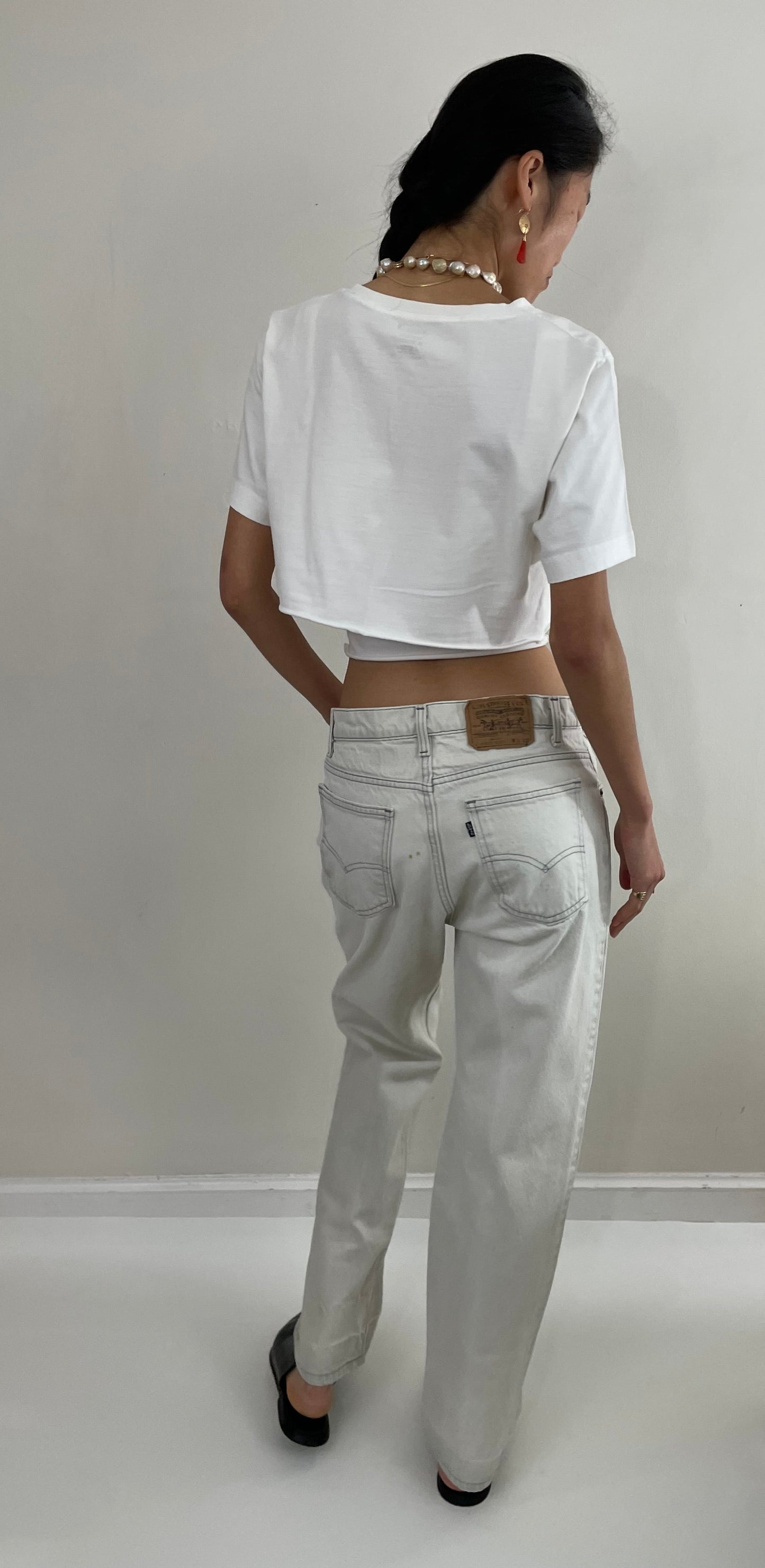 Vintage 80s Levi's 509 pale light blue gray black tab Levis zipper Dad boyfriend Levis jeans made USA size 32 x 29