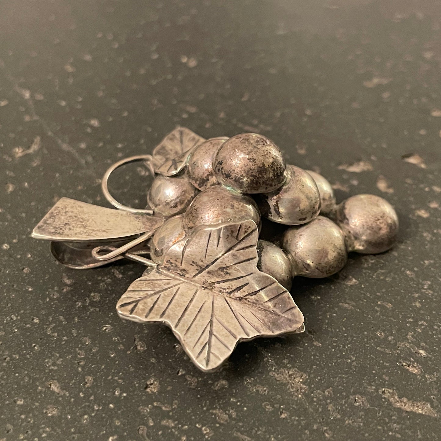 vintage 90s Taxco sterling silver 925 handcrafted grape cluster pendant or brooch Mexico Taxco