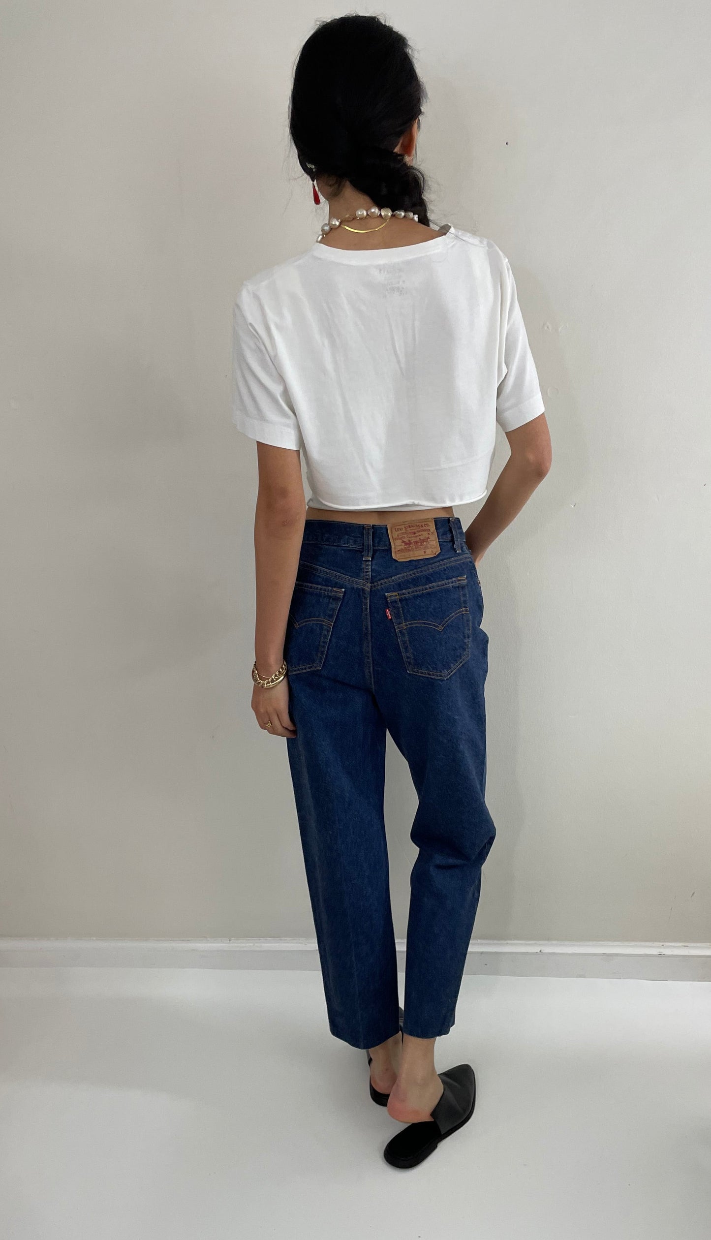 Vintage 80s Levi's 501 shrink to fit petite womens button fly dark wash Levis jeans size 27 x 27