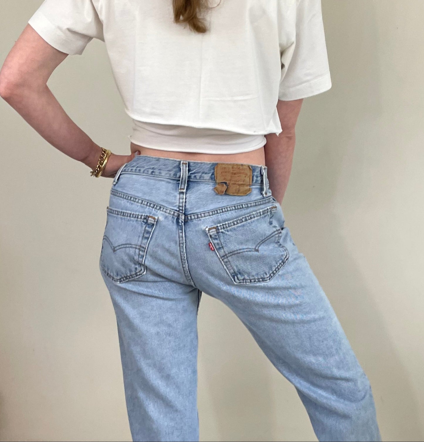vintage 70s Levi's 501 faded button fly boyfriend Levis red tab jeans 30 x 29
