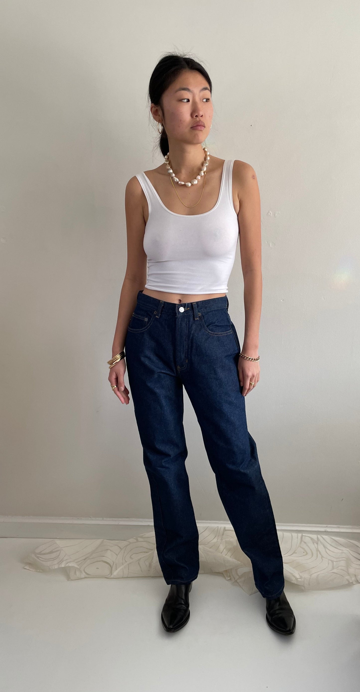 vintage 90s Gap dark wash high waisted classic button fly tall original GAP jeans 27x33