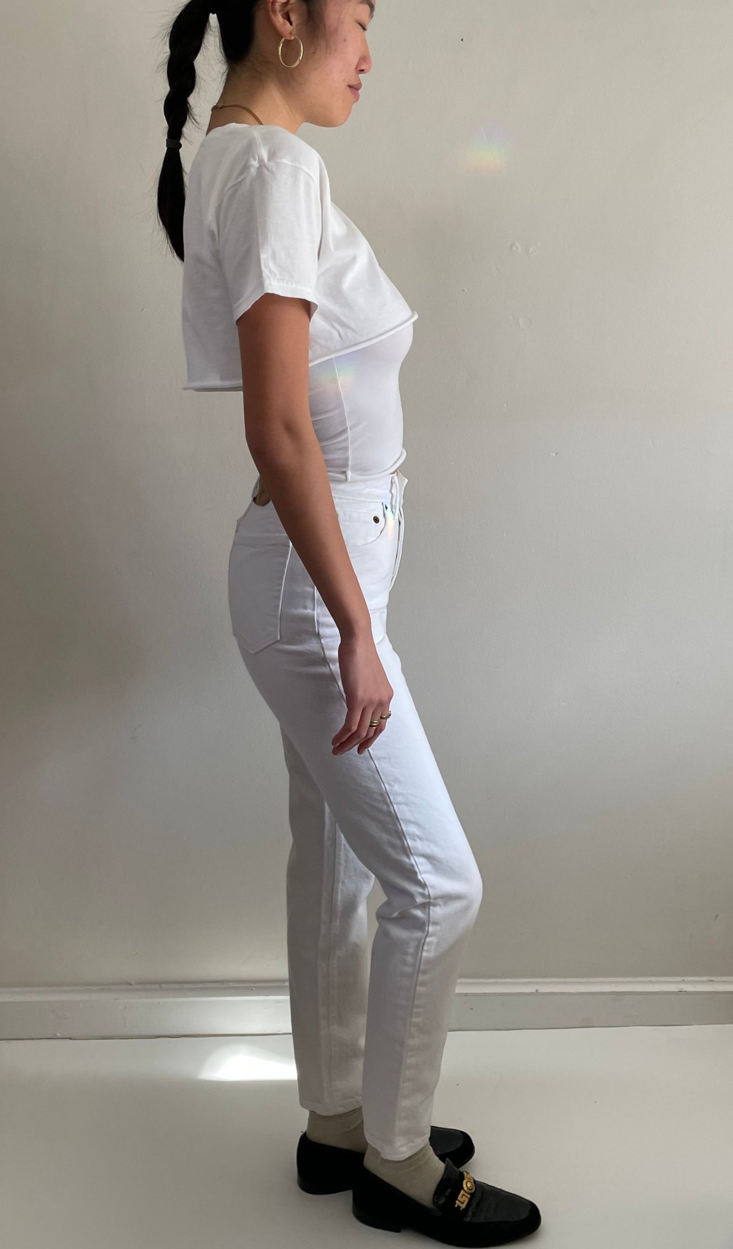 vintage 80s Levi's 501 white petite jeans XS size 24x32