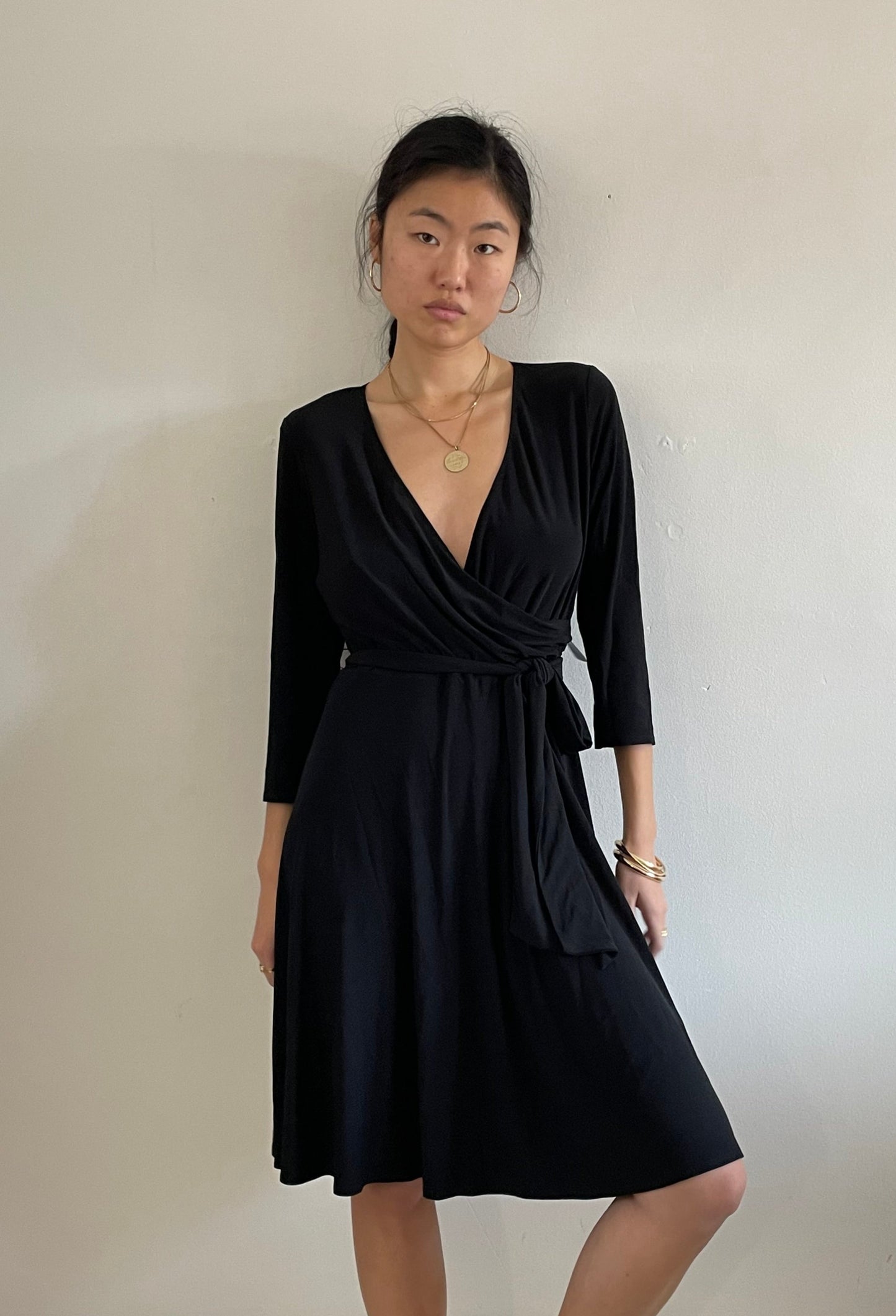 vintage y2k Ralph Lauren surplice neckline wrap dress