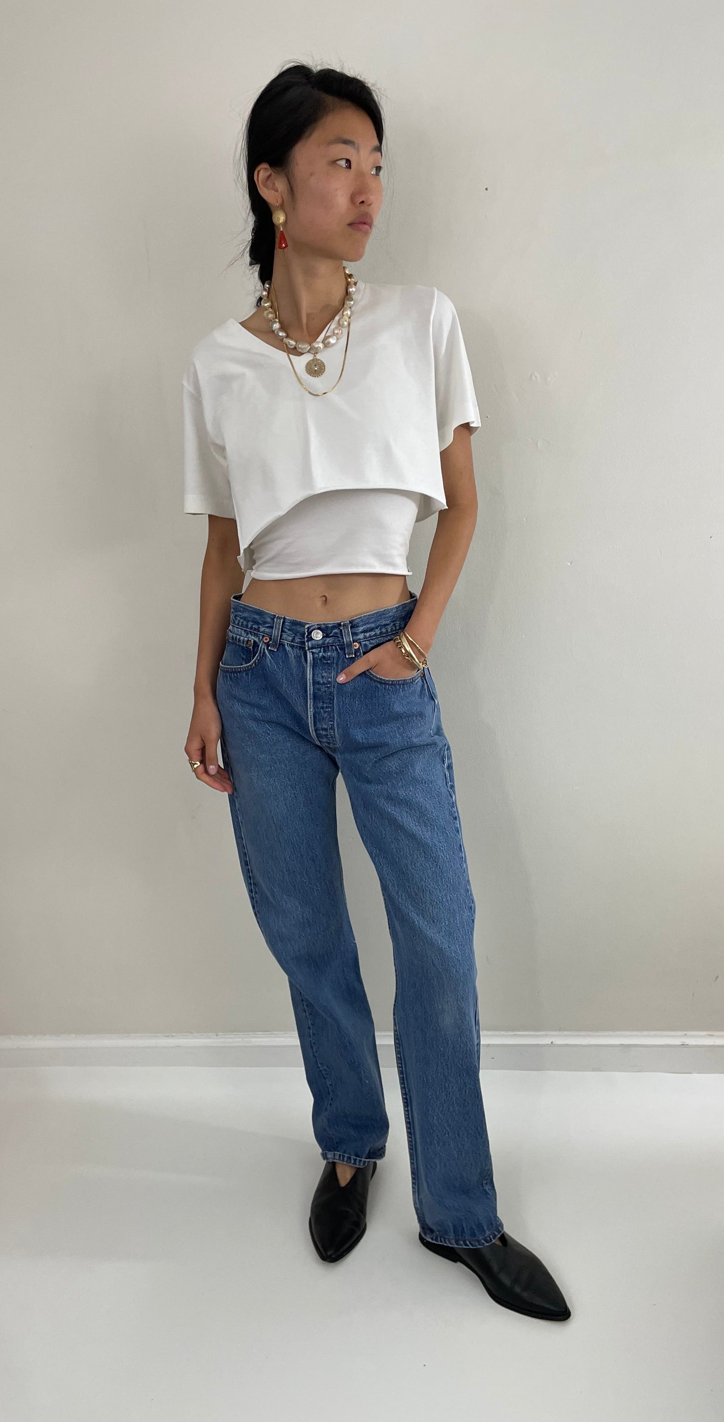 Vintage 80s Levi's jeans faded shrink to fit button fly red tab boyfriend Levis 501 jeans tall size 30 x 32 New