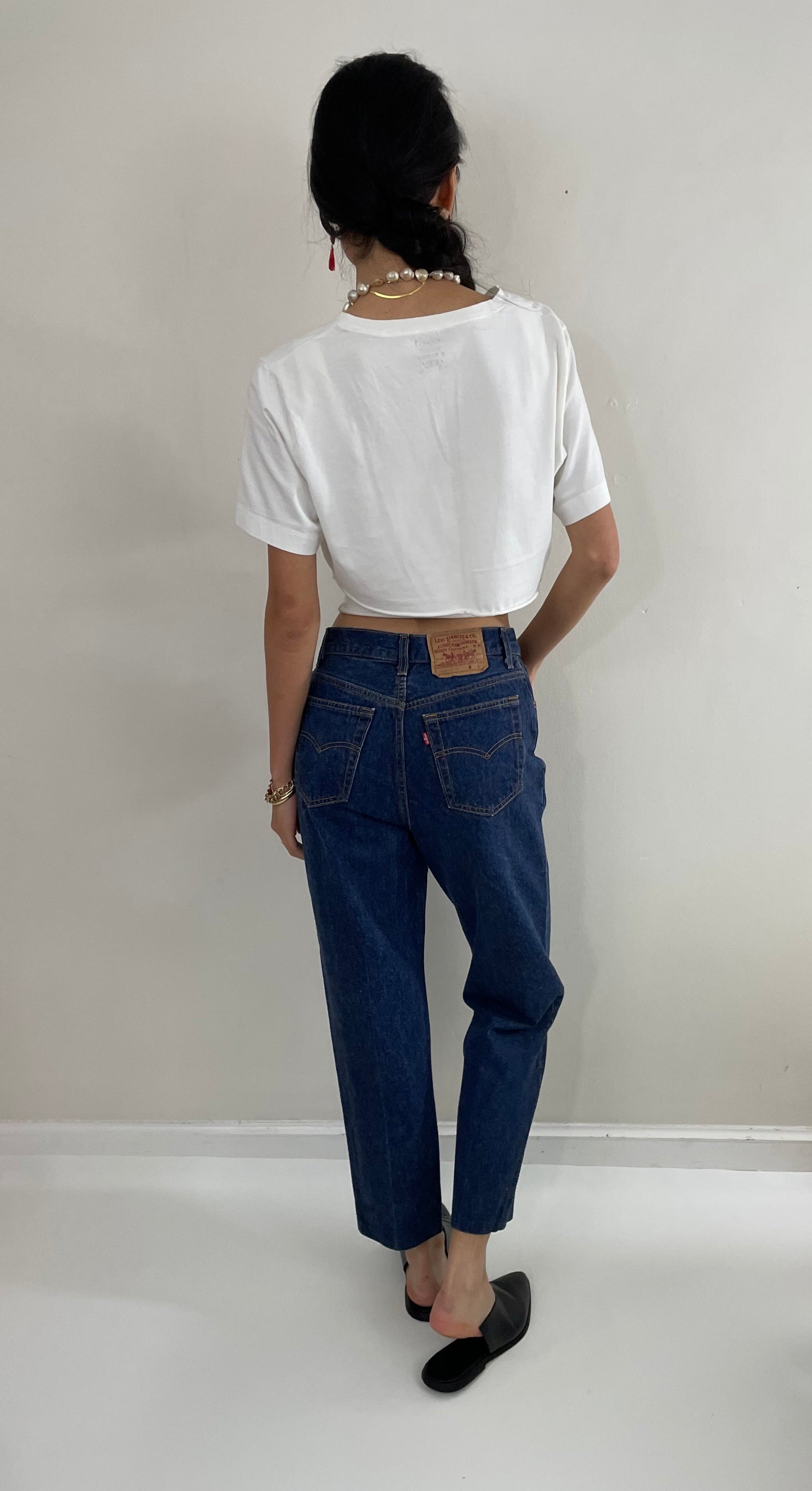 Vintage 80s Levi's 501 shrink to fit petite womens button fly dark wash Levis jeans size 27 x 27