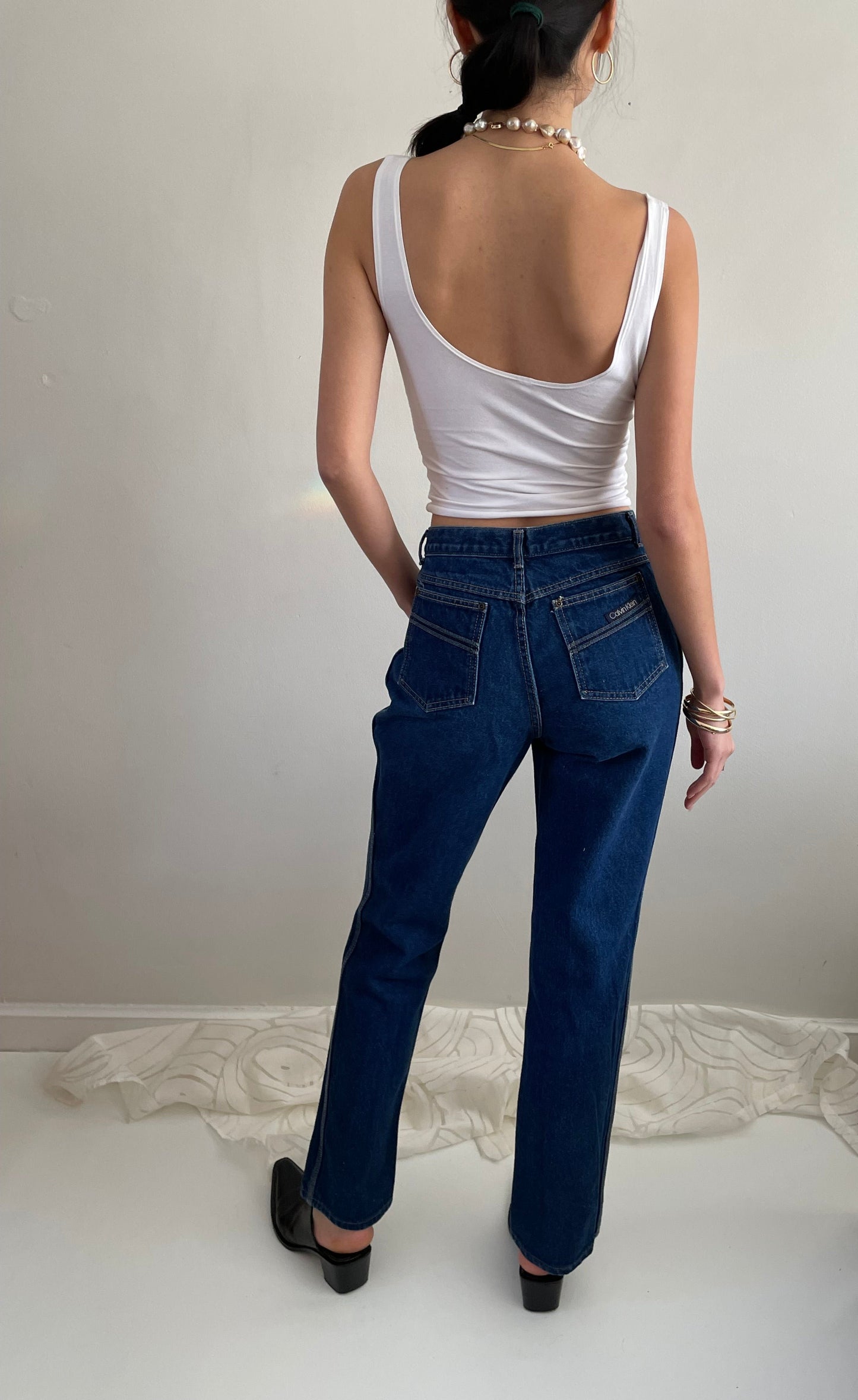 vintage 90s Calvin Klein dark wash American designer jeans USA | size 27 waist
