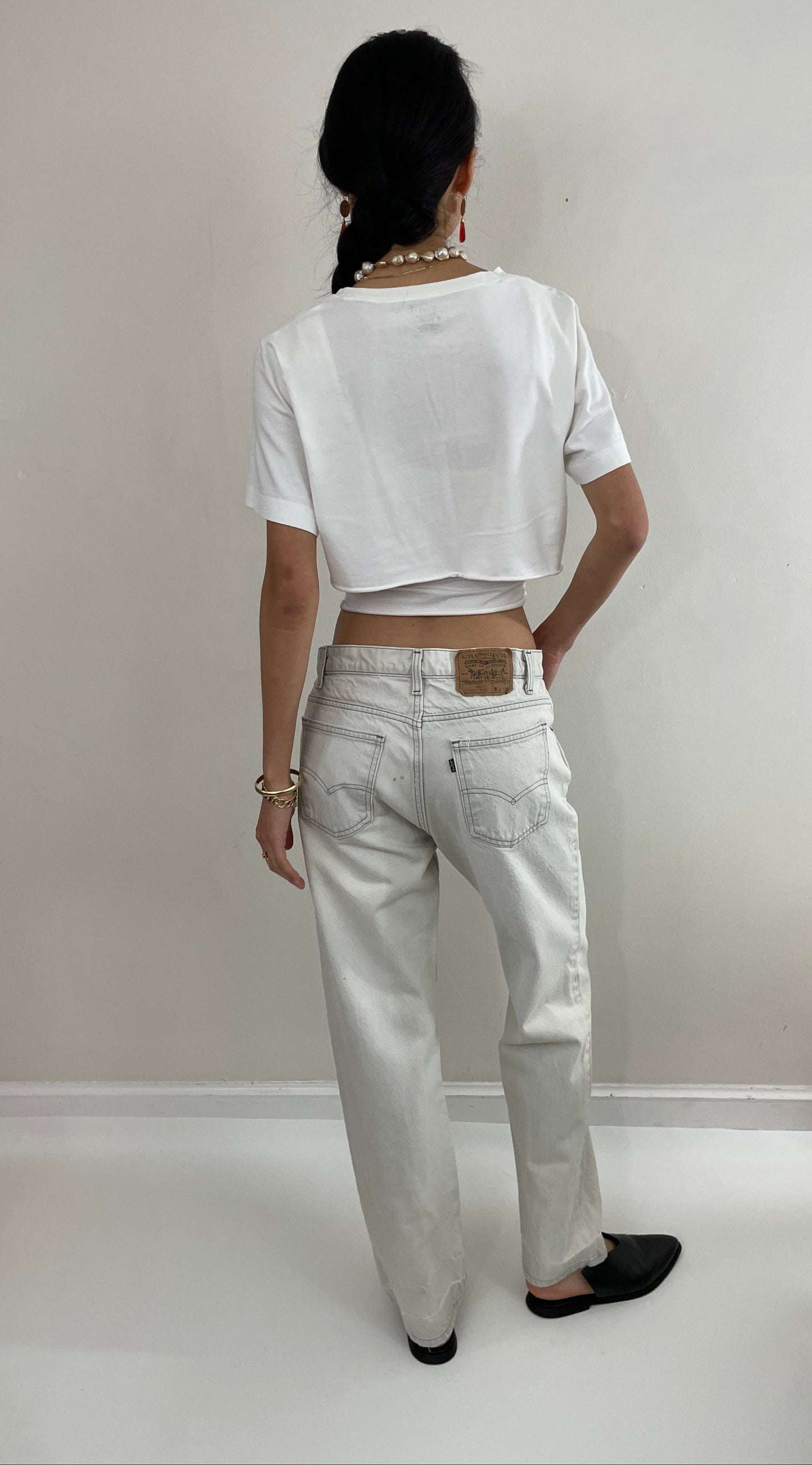 Vintage 80s Levi's 509 pale light blue gray black tab Levis zipper Dad boyfriend Levis jeans made USA size 32 x 29
