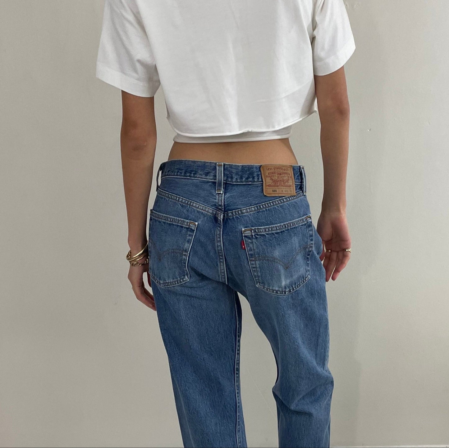 Vintage 80s Levi's 501 medium wash button fly iconic red tab faded Levis jeans made in USA size 30 x 30