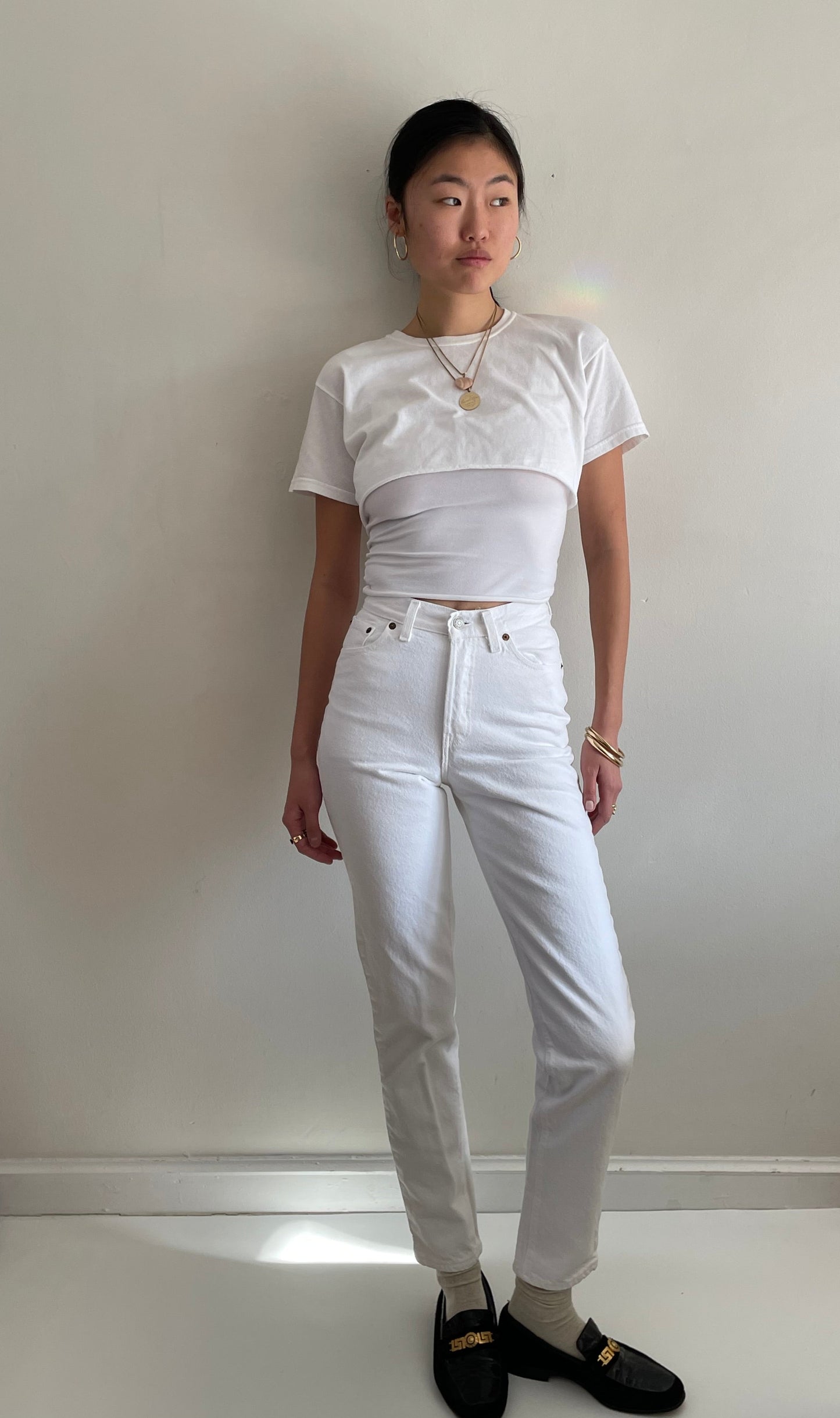 vintage Levi's 501 white petite Levis jeans small size 24