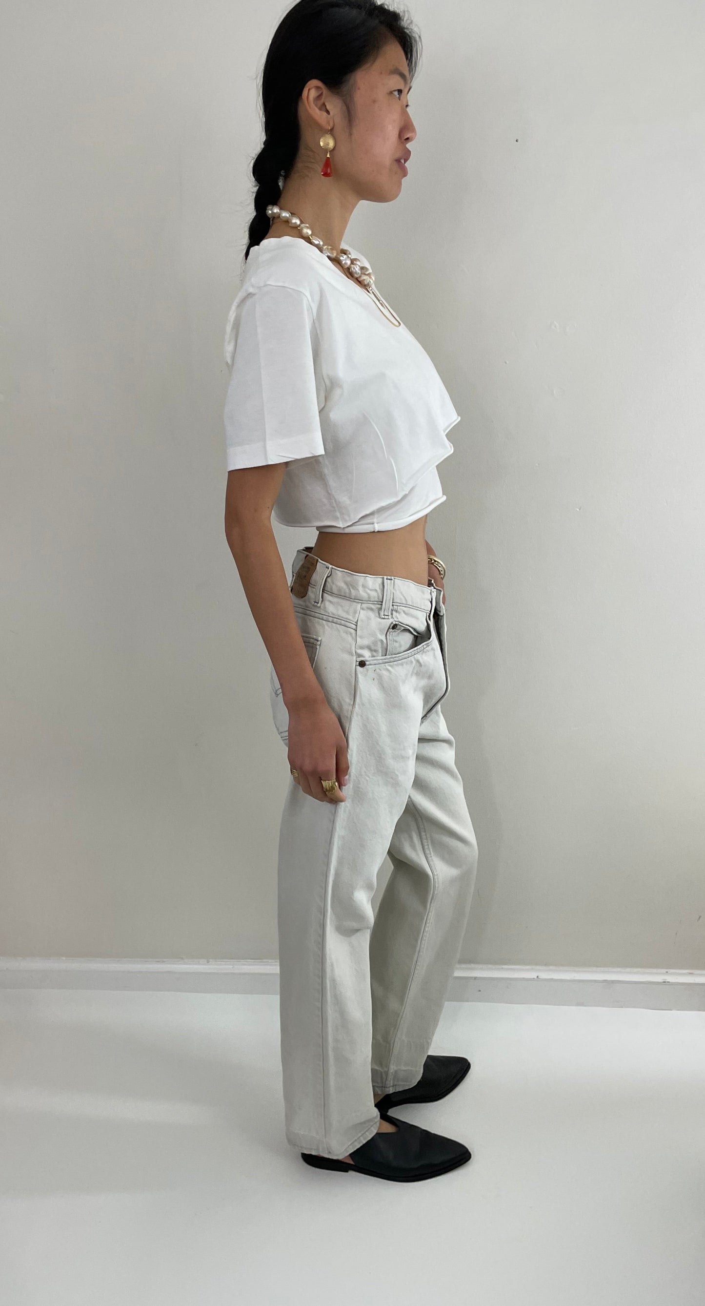 Vintage 80s Levi's 509 pale light blue gray black tab Levis zipper Dad boyfriend Levis jeans made USA size 32 x 29