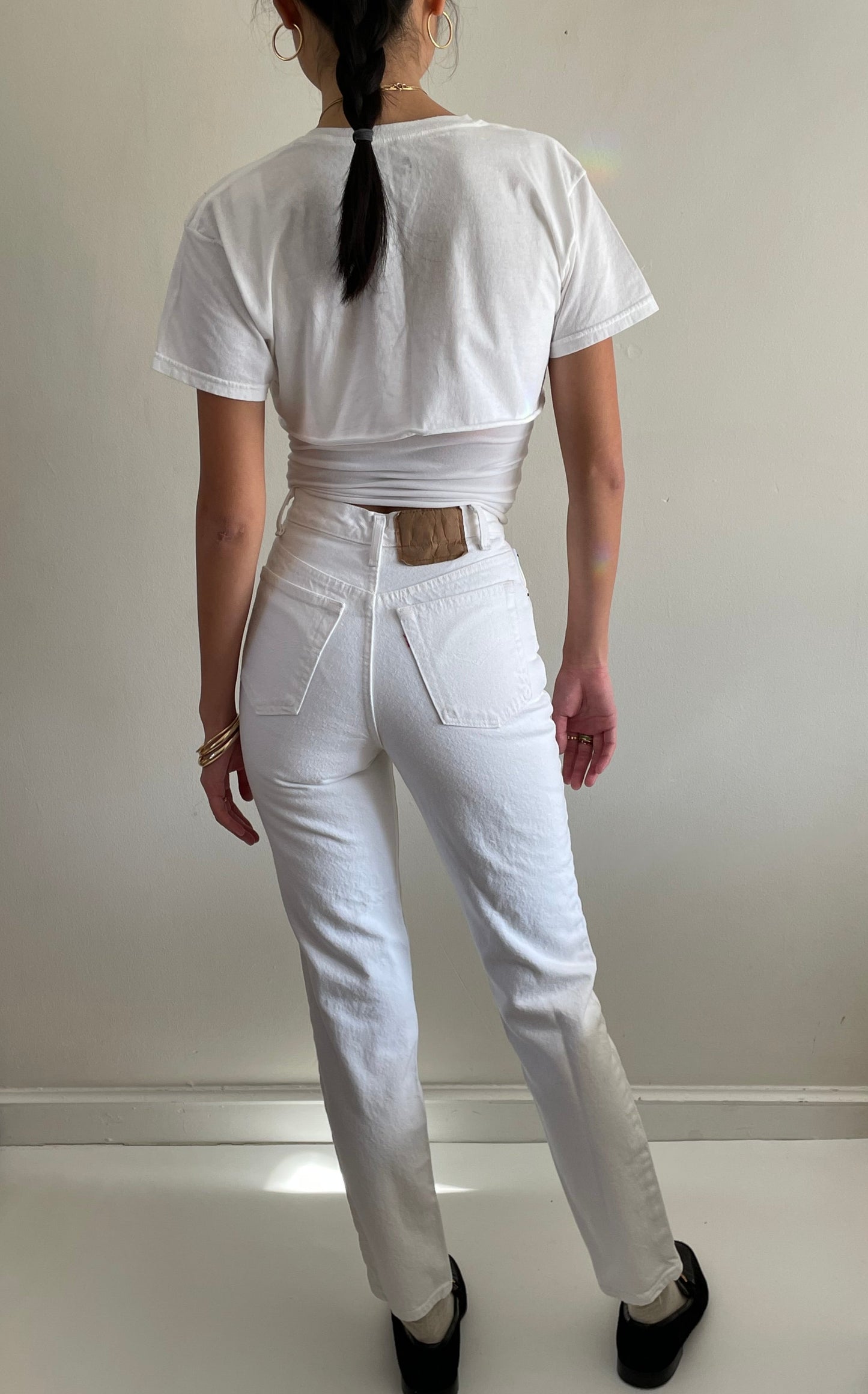 vintage Levi's 501 white petite Levis jeans small size 24
