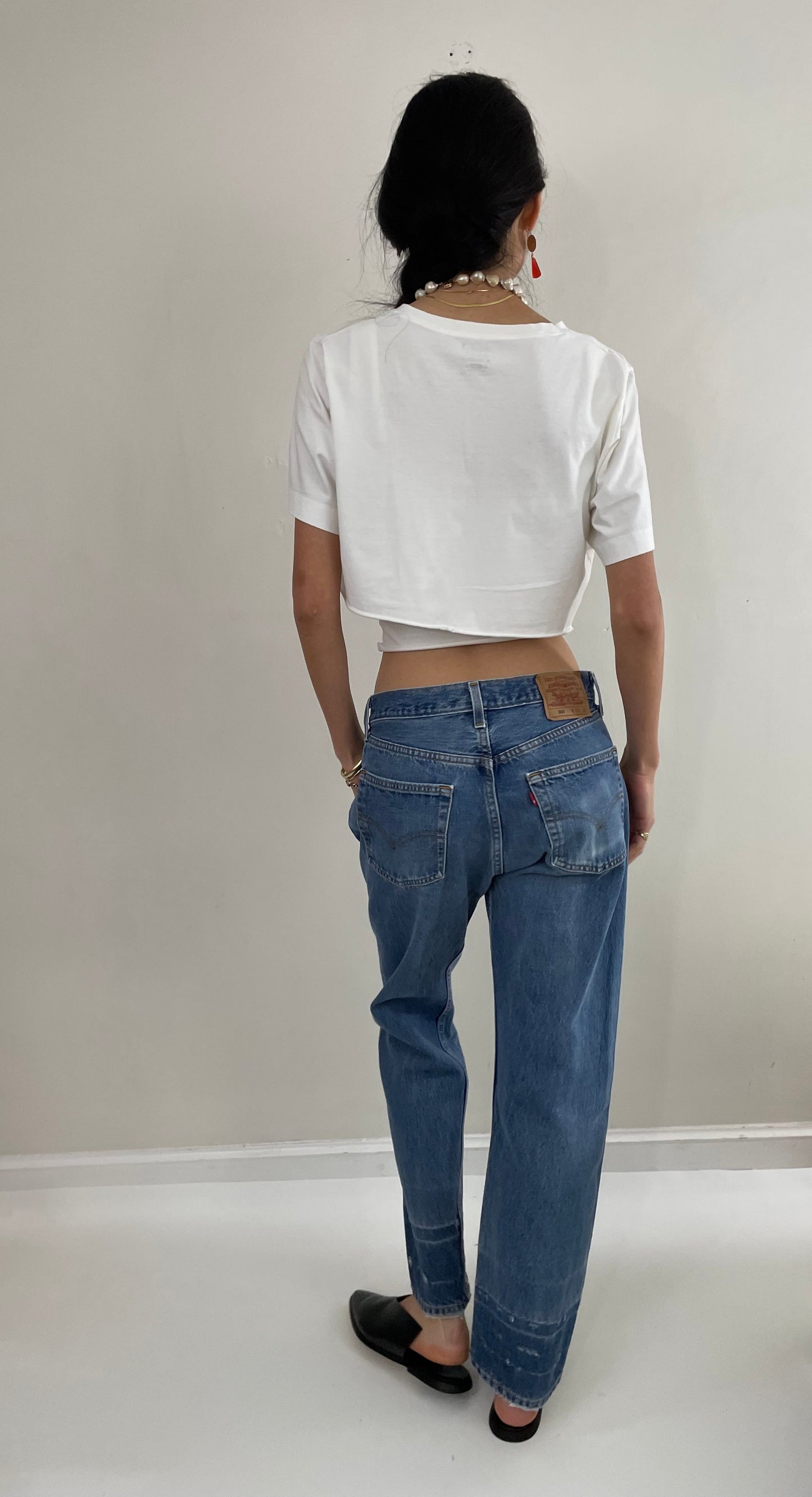 Vintage 80s Levi's 501 medium wash button fly iconic red tab faded Levis jeans made in USA size 30 x 30