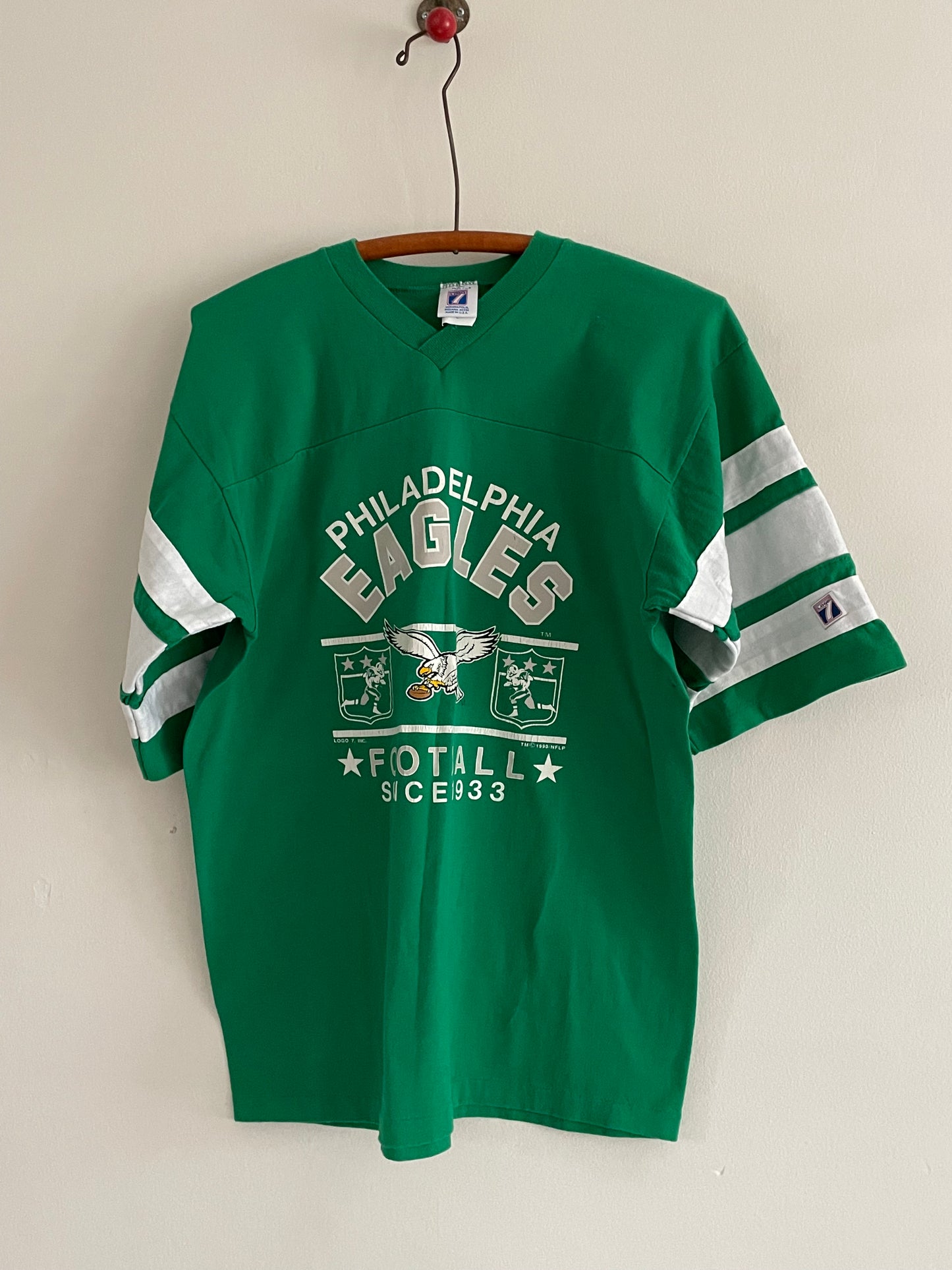 Vintage 90s Philadelphia Eagles Kelly Green Football T-Shirt Jersey Boyfriend Shirt L