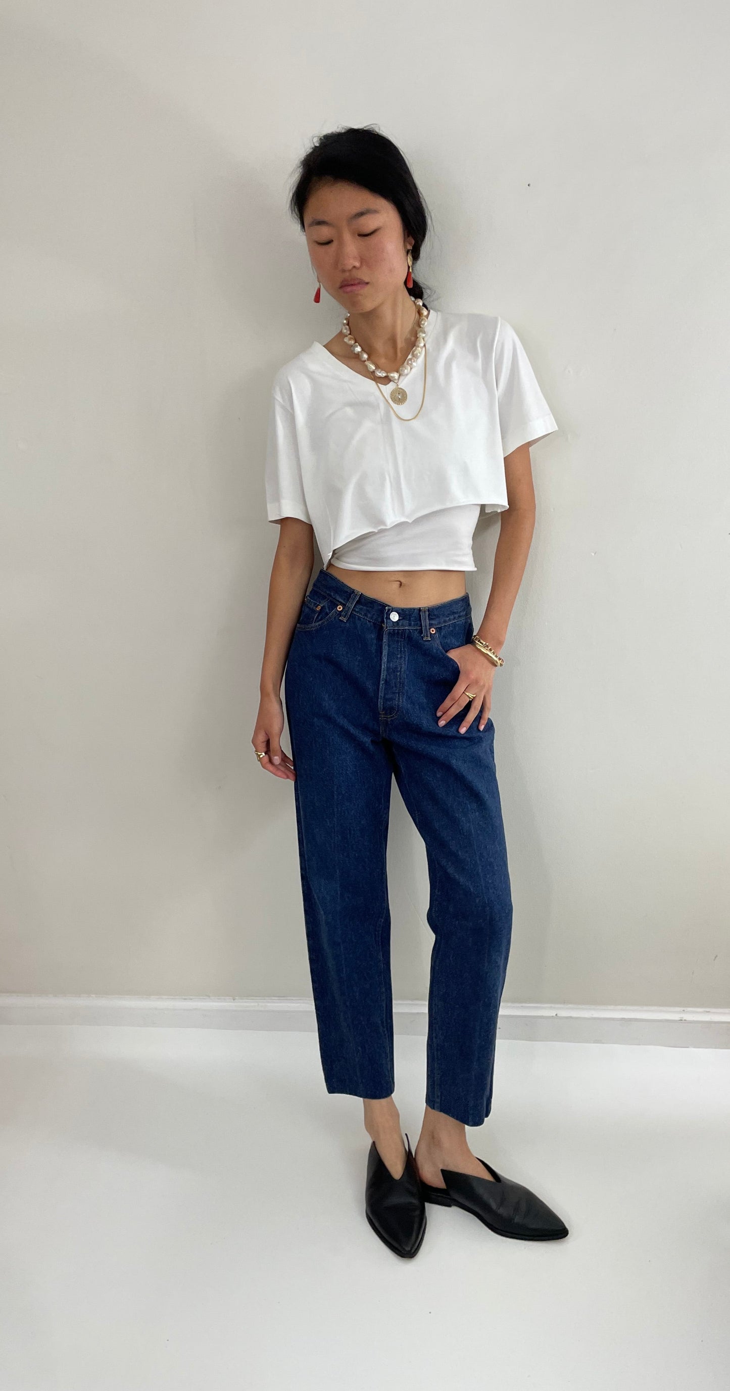 Vintage 80s Levi's 501 shrink to fit petite womens button fly dark wash Levis jeans size 27 x 27