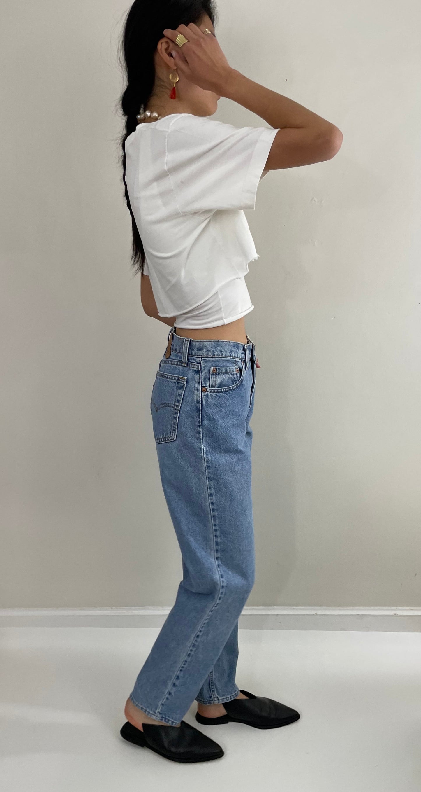 vintage 80s Levis 560 high waisted zipper fly Levi's jeans for Women made in USA 28x31