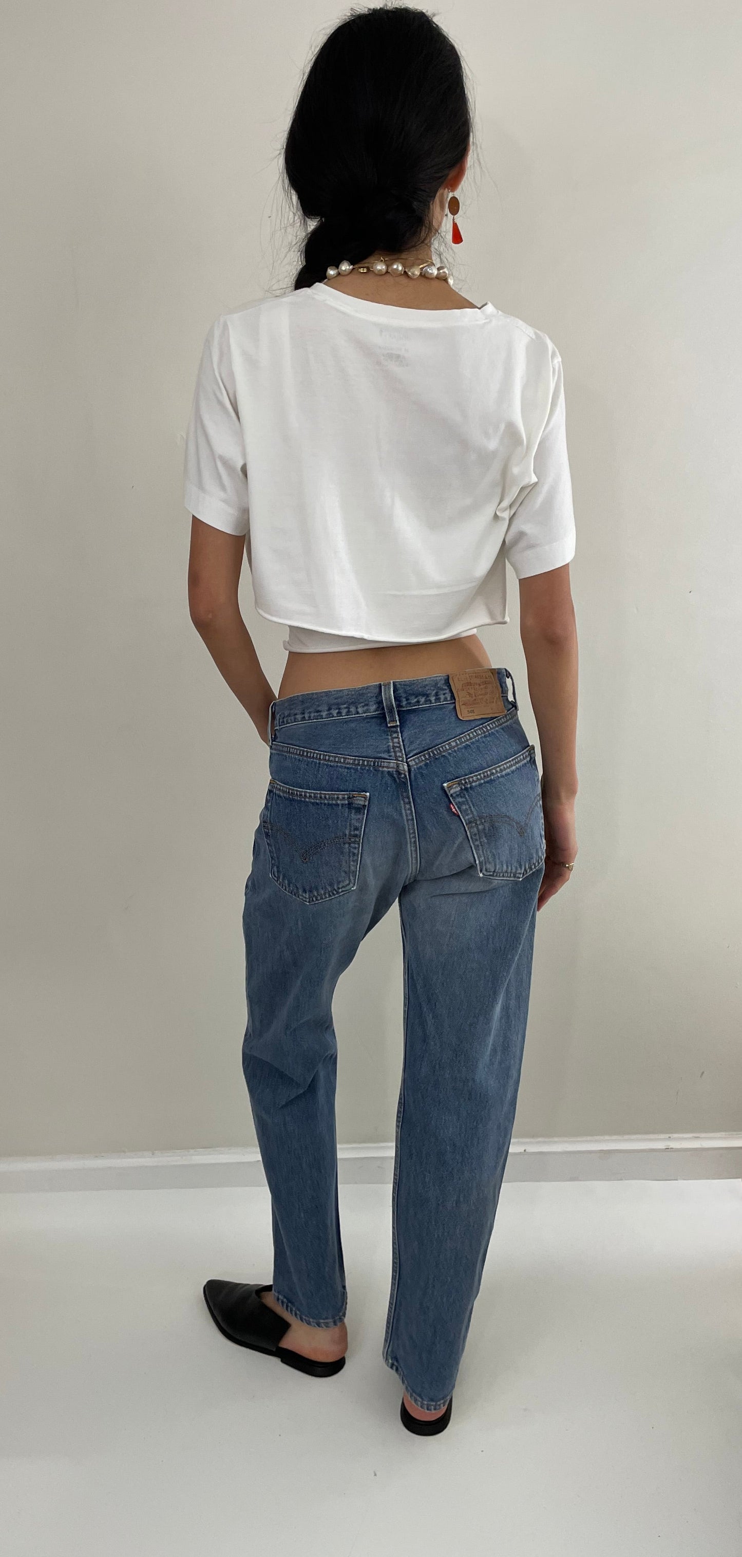 Vintage 80s Levi's 501 medium wash button fly iconic red tab Levis jeans made in USA size 30 x 30